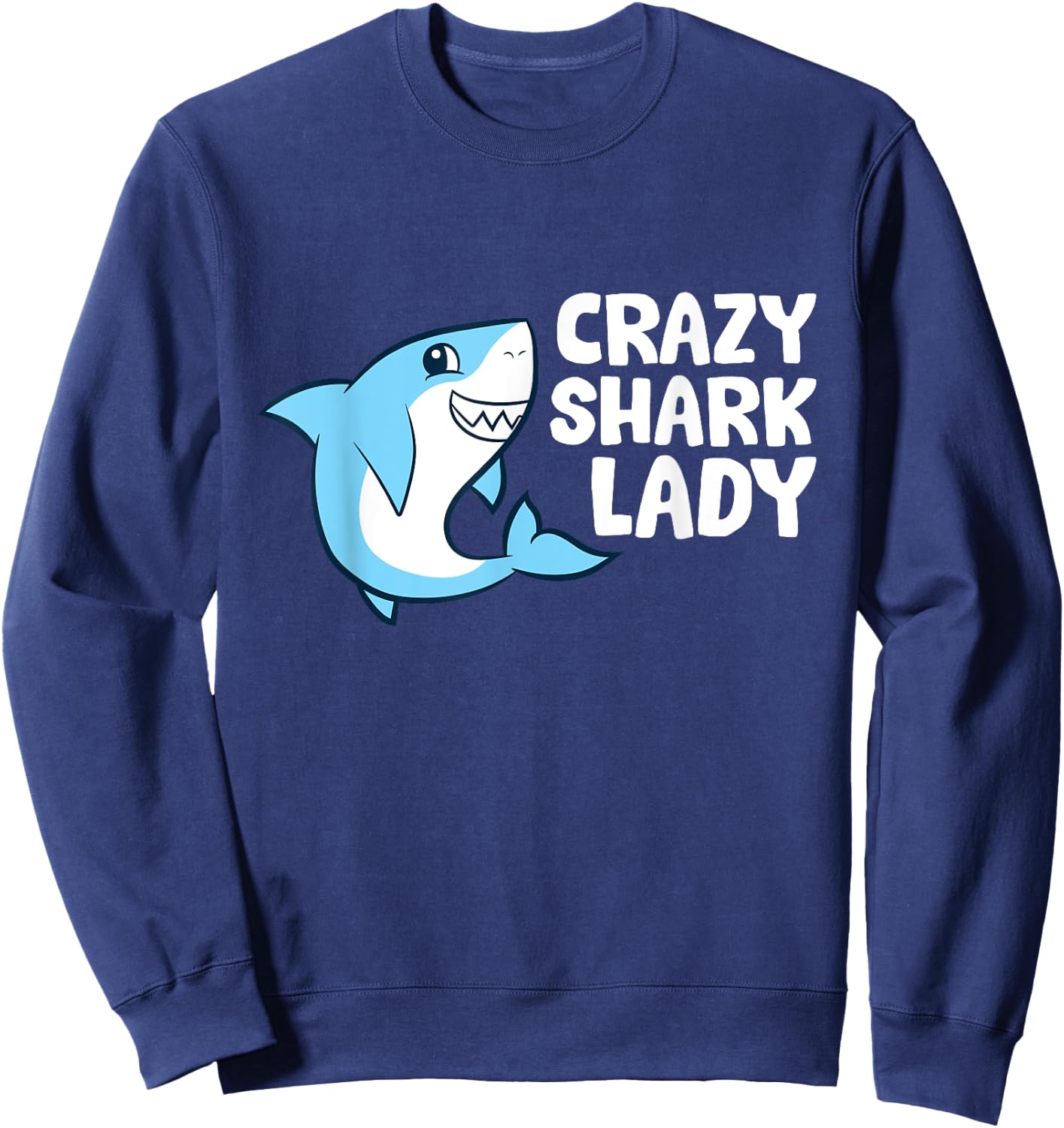 Crazy Shark Lady Sweatshirt - Sweatshirt | Navy