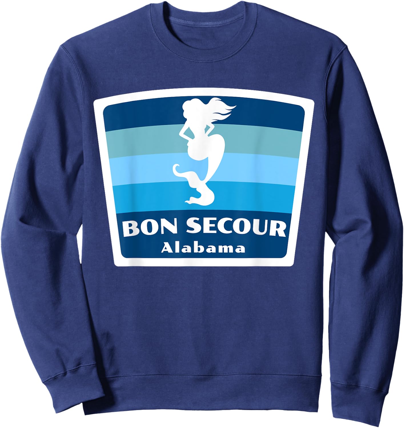 Bon Secour Alabama AL Mermaid Vacation Souvenir Sweatshirt - Sweatshirt | Navy