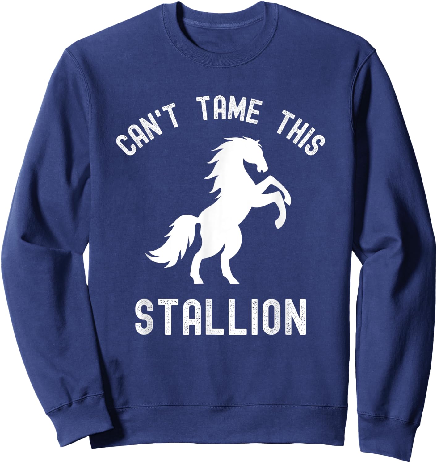 Can't Tame This Stallion, Funny Horse, Wild Horse Sweatshirt - Sweatshirt | Navy