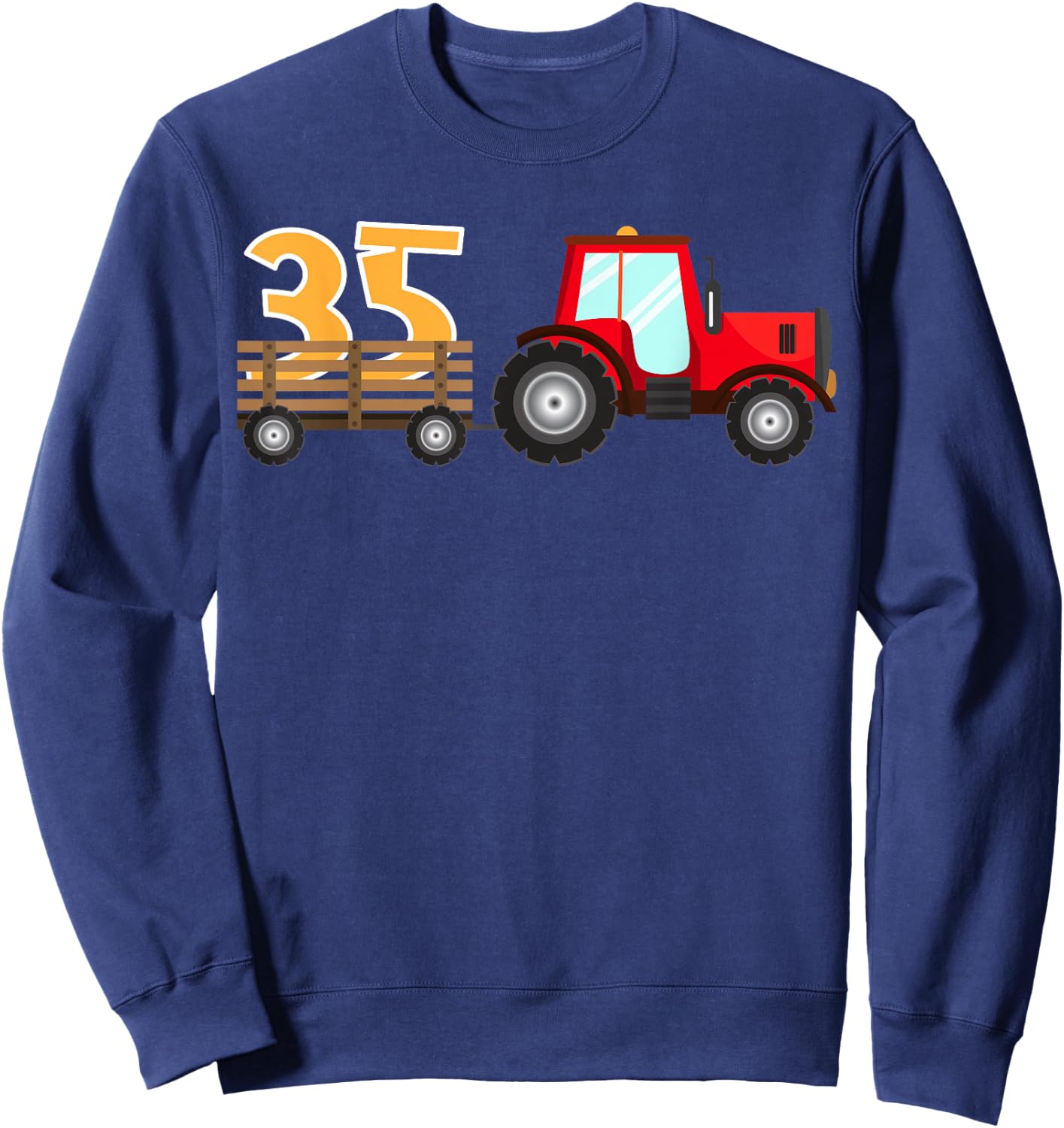 35th Birthday Construction Party Farm Tractor 35 Year Old Sweatshirt - Sweatshirt | Navy