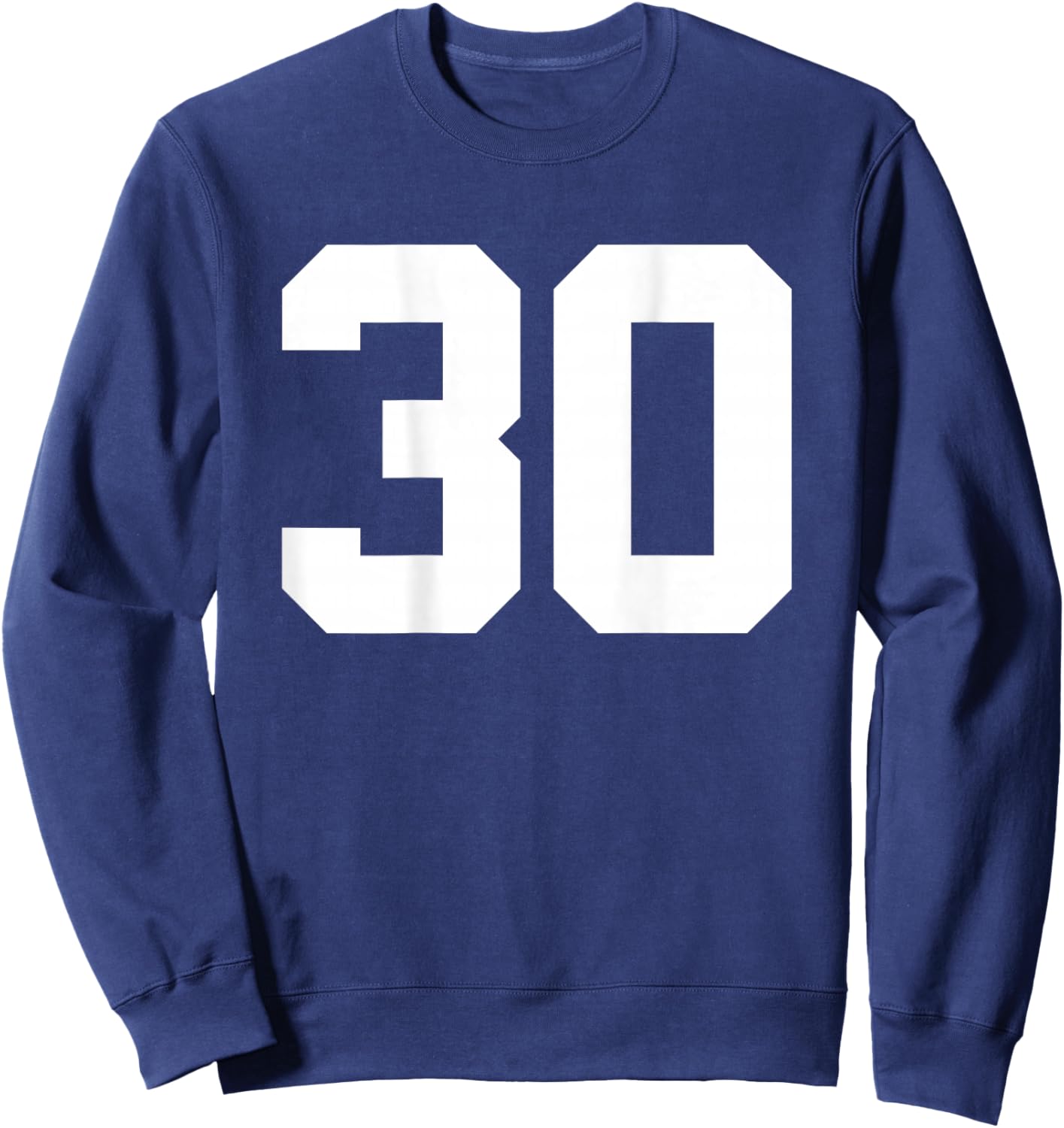 Number 30 (on Back) Sports Team Jersey Number Sweatshirt - Sweatshirt | Navy