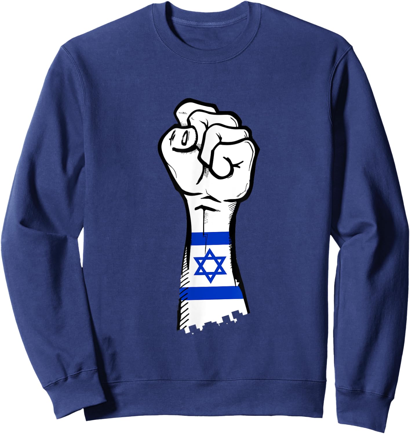 Israel Hand, Proud Israel Flag, Proud Zionist, Free Israel Sweatshirt - Sweatshirt | Navy