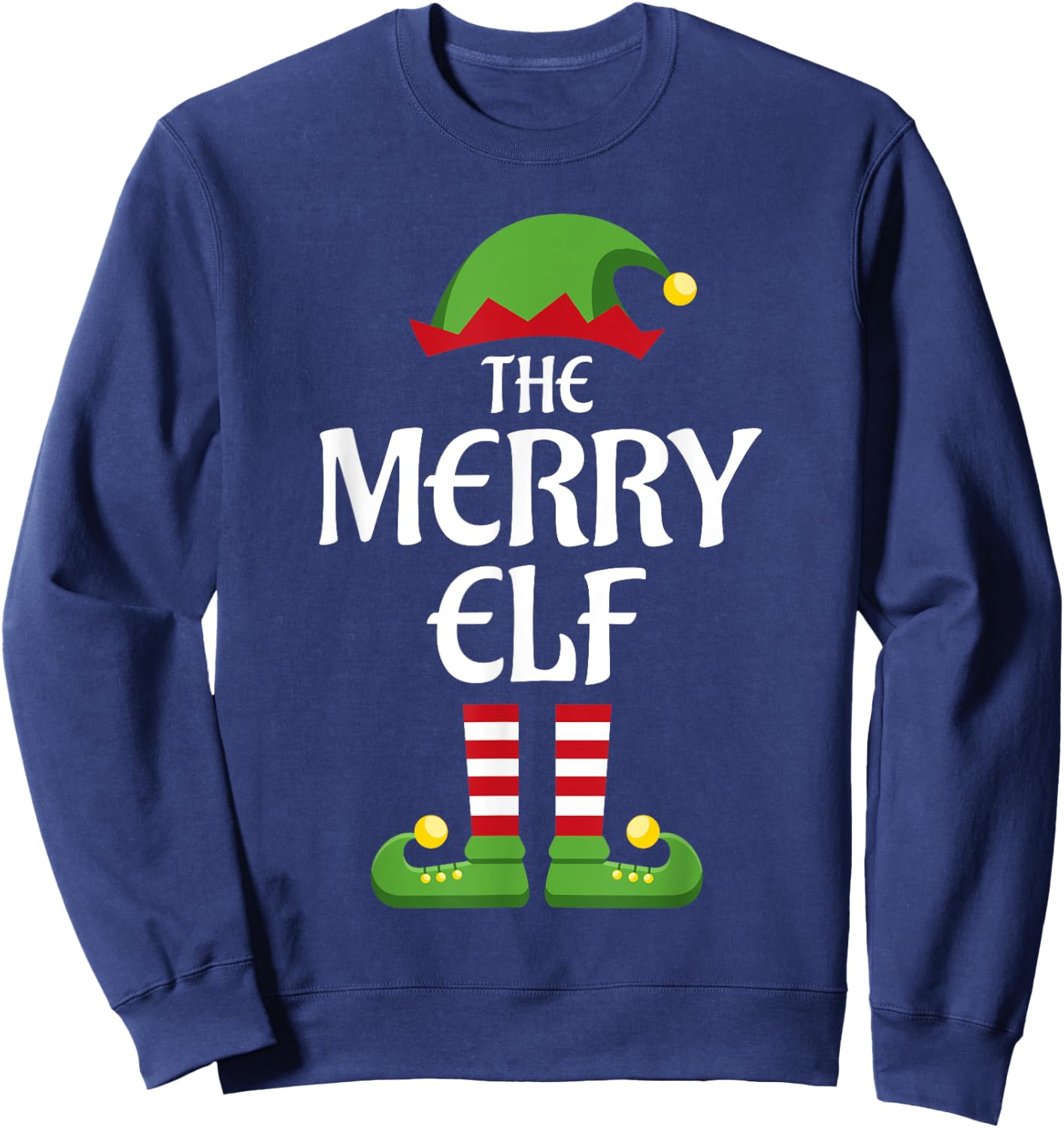 Merry Elf Family Matching Group Christmas Married Sweatshirt - Sweatshirt | Navy