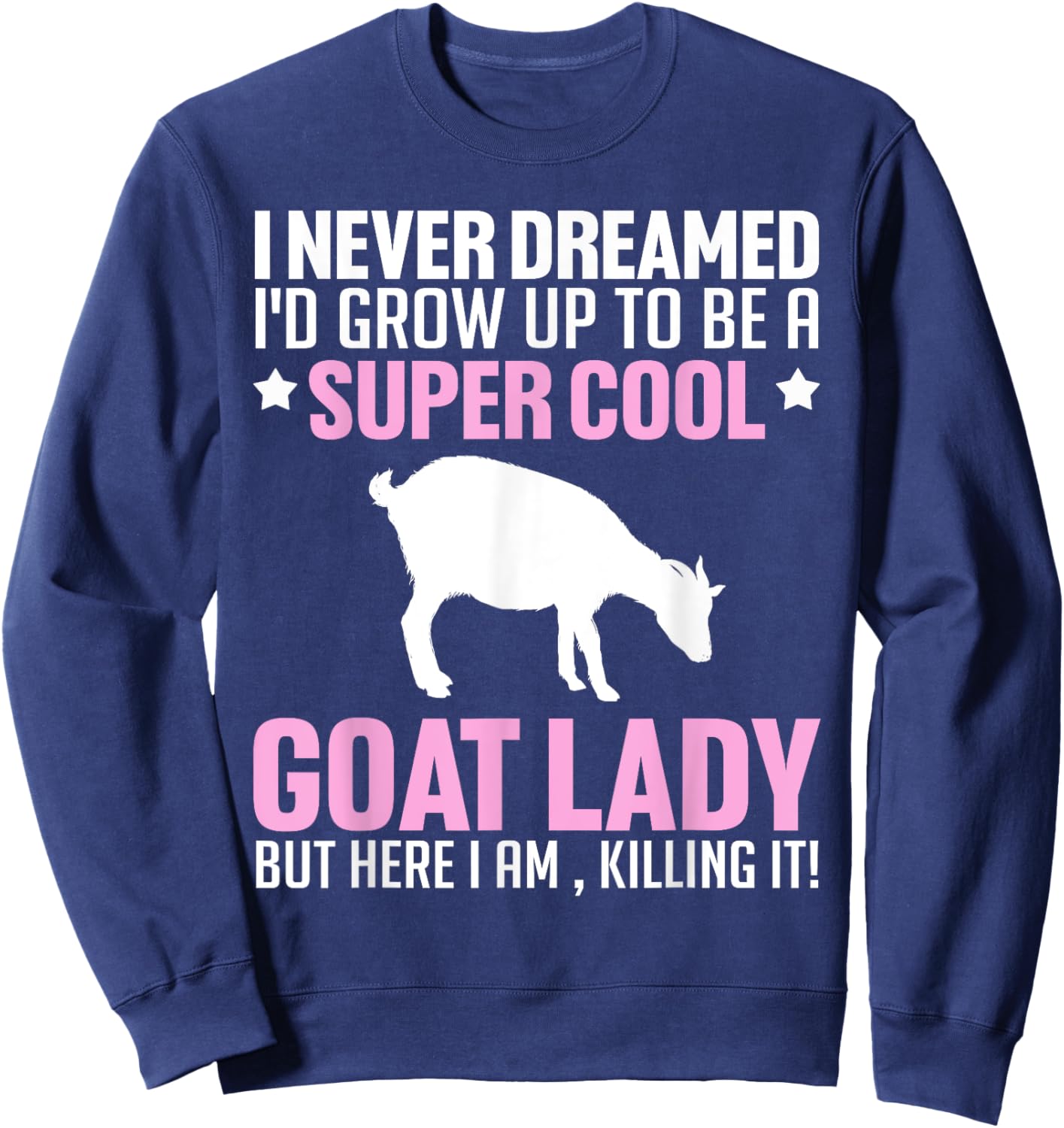 Cute Goat Art Girls Kids Goat Lover Farm Whisperer Sweatshirt - Sweatshirt | Navy