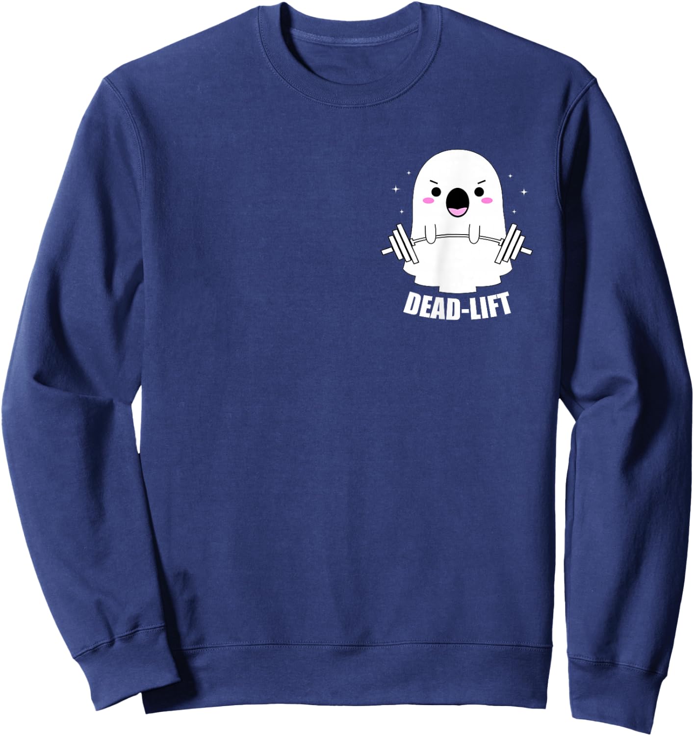 Dead Lift Ghost Halloween, Funny Ghost Gym Fitness Workout Sweatshirt - Sweatshirt | Navy