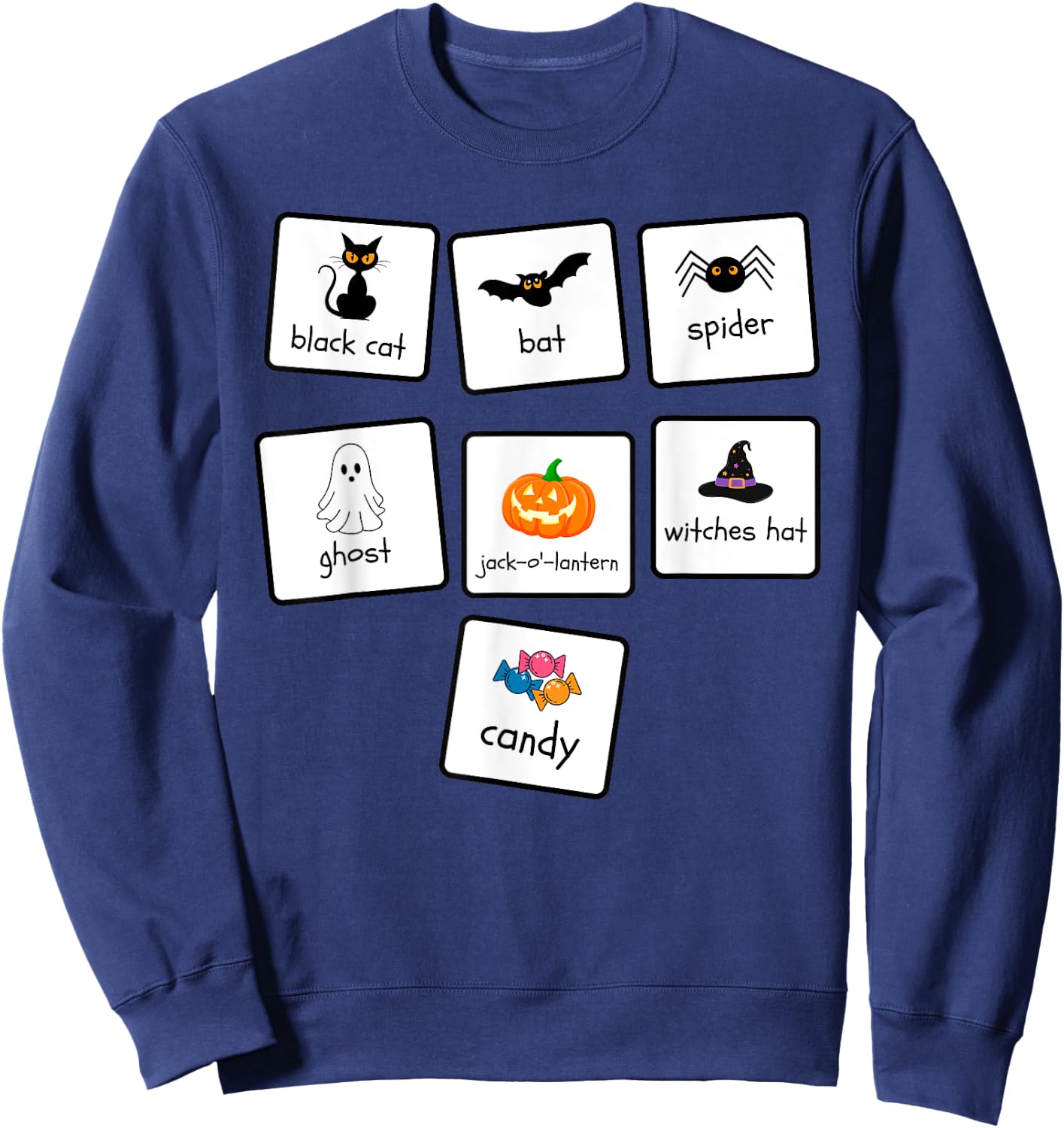 ABA Halloween Special Education Teacher Behavior Analyst AAC Sweatshirt - Sweatshirt | Navy