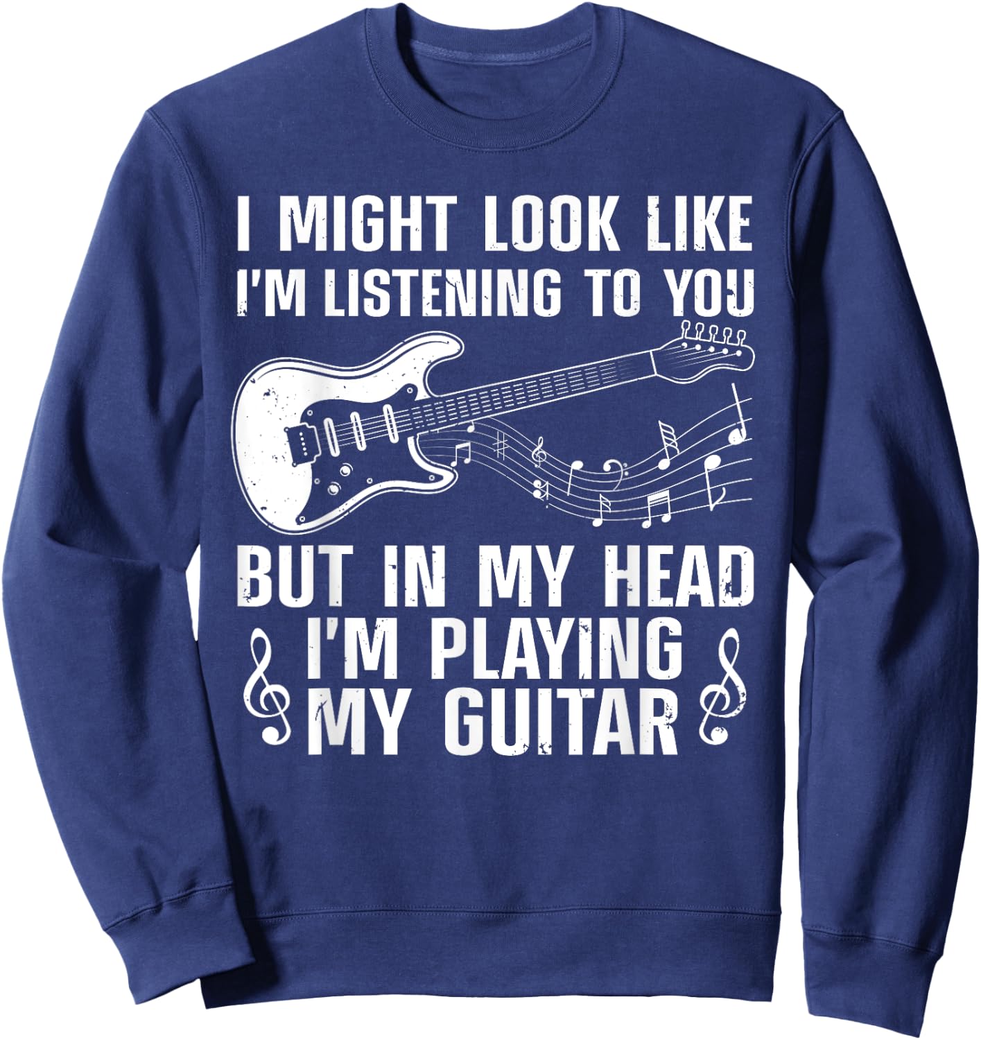 Funny Guitar Design Women Guitarist Guitar Player Sweatshirt - Sweatshirt | Navy