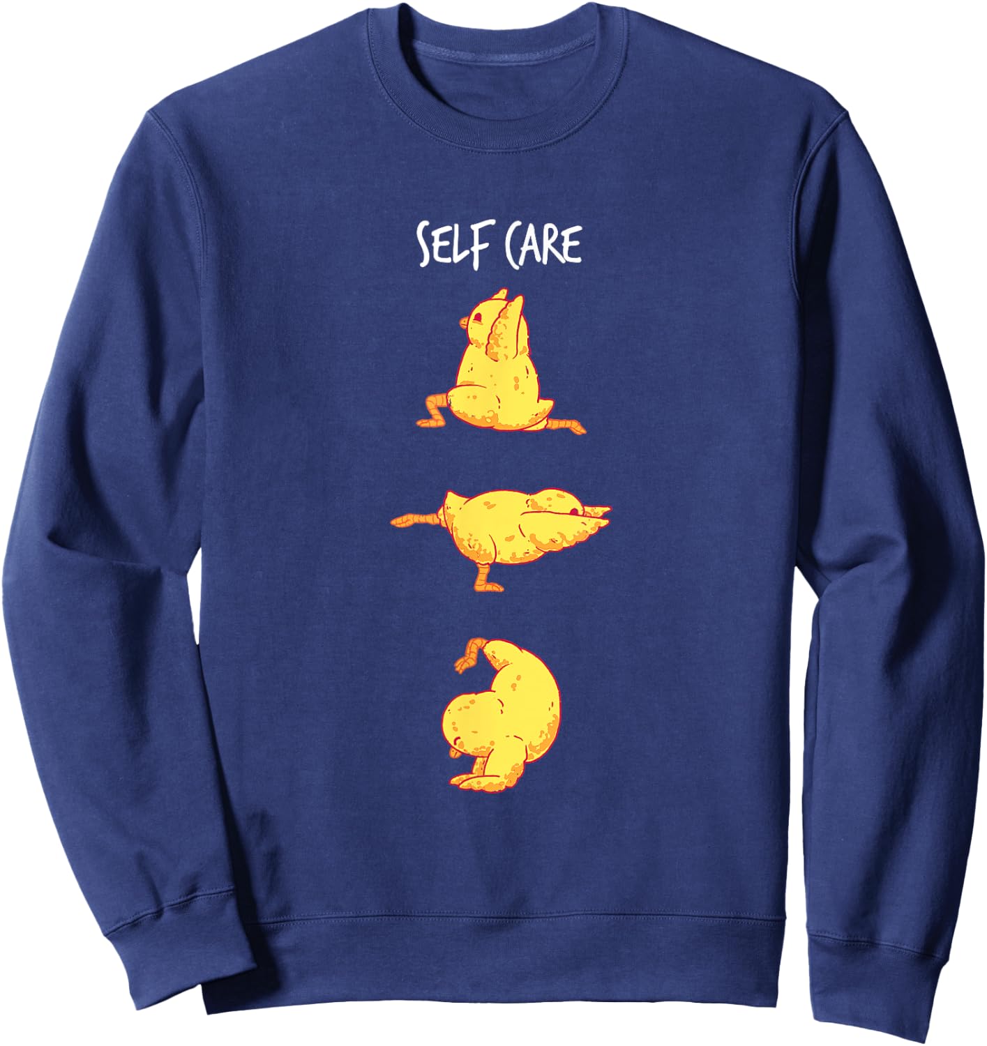 Funny Workout Self Care Chicken Yoga Pose Sweatshirt - Sweatshirt | Navy