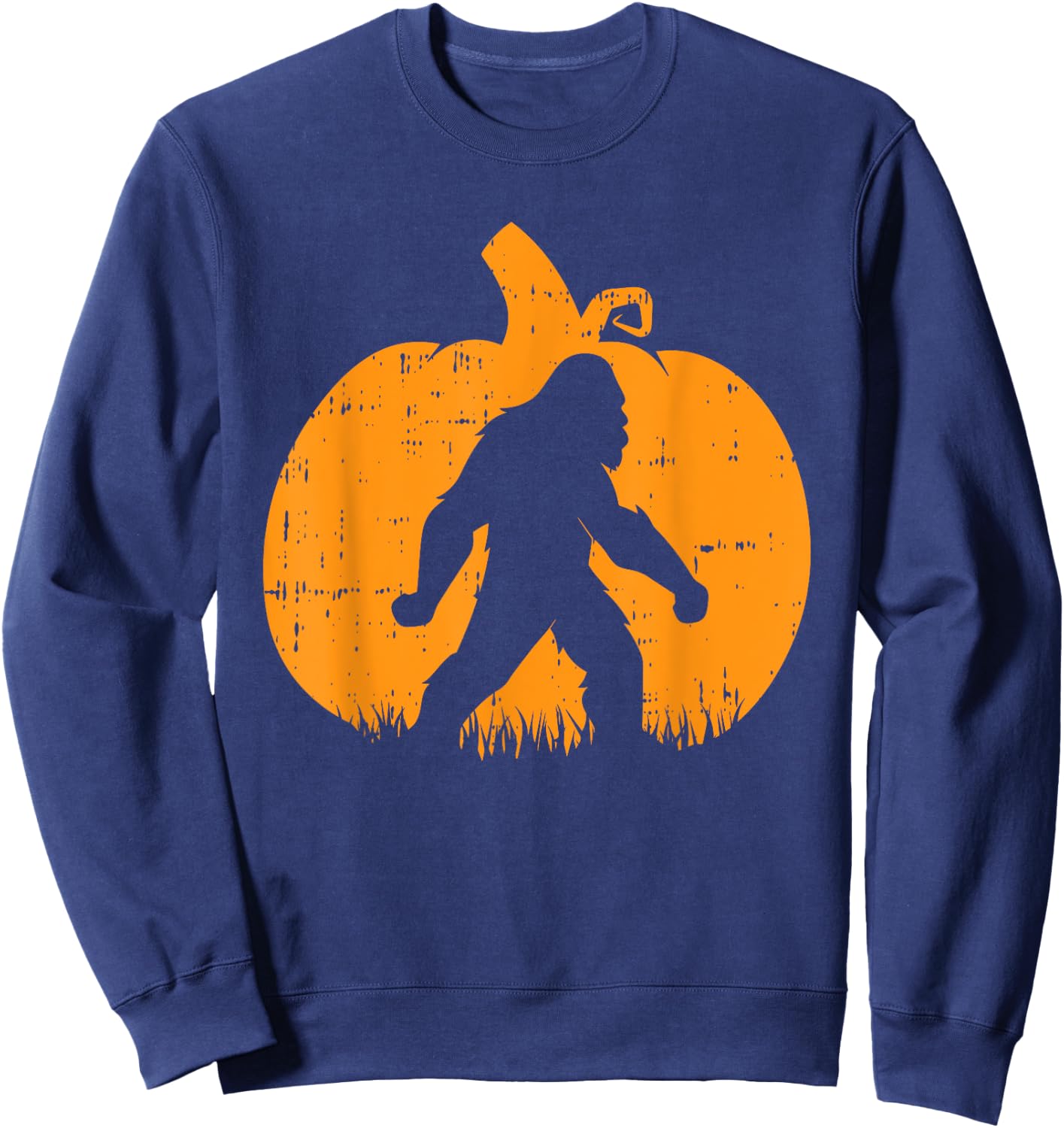Bigfoot Pumpkin Halloween Costume Sasquatch Men Women Kids Sweatshirt - Sweatshirt | Navy
