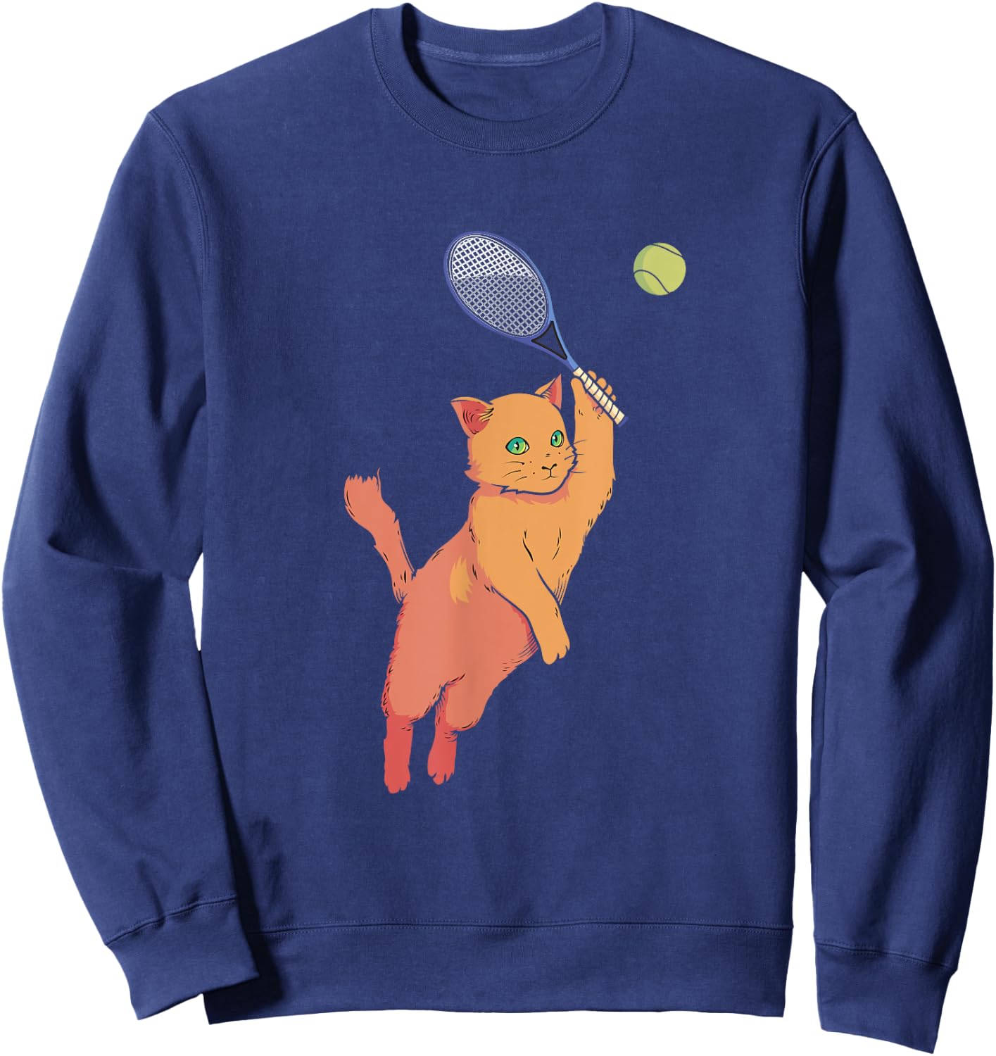 Tennis Player Racquets Cat Tennis Lover Racket Sport Women Kids Sweatshirt - Sweatshirt | Navy