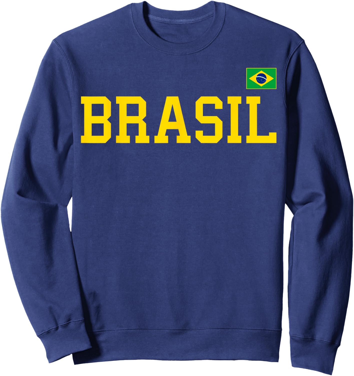Brazil T Shirt Women Men Kids Brasil Gift Brazilian Flag Sweatshirt - Sweatshirt | Navy