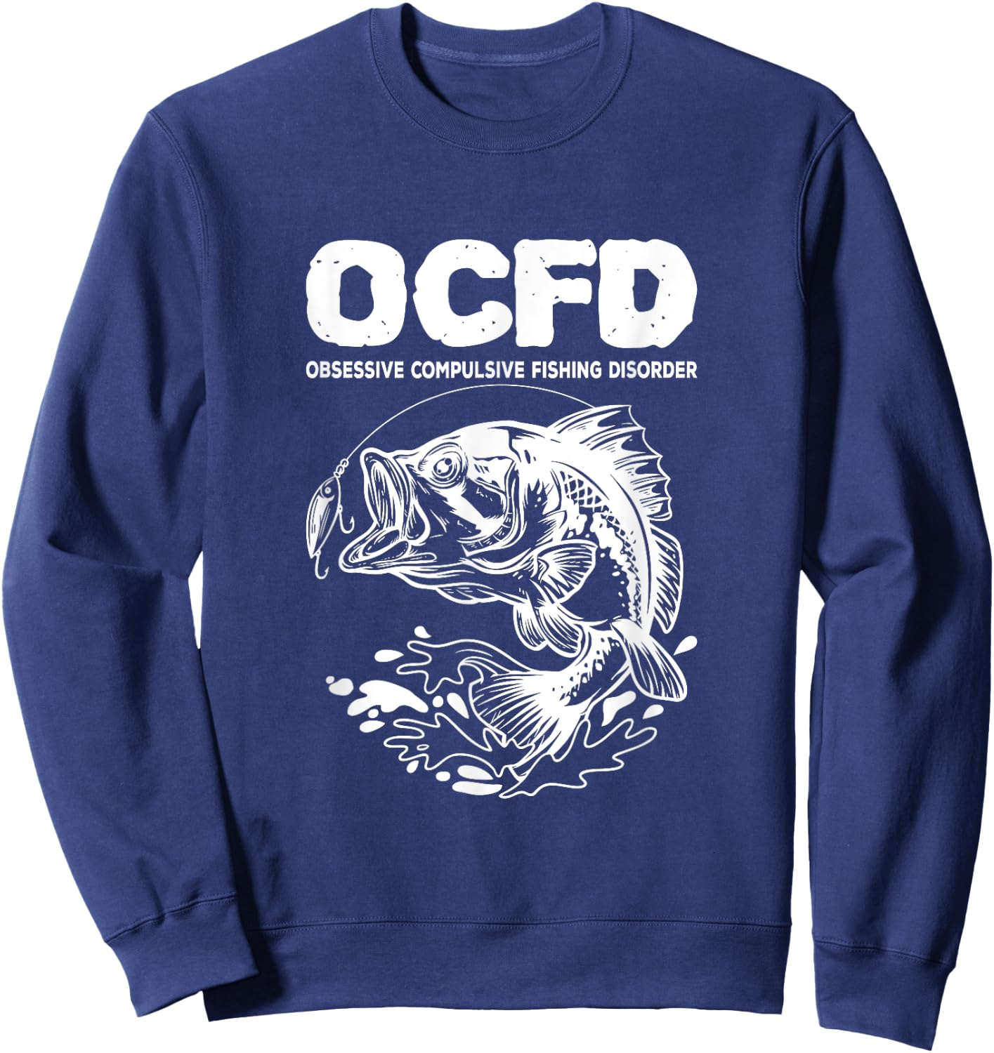OCFD Obsessive Compulsive Fishing Disorder Fishing Carp Sweatshirt - Sweatshirt | Navy