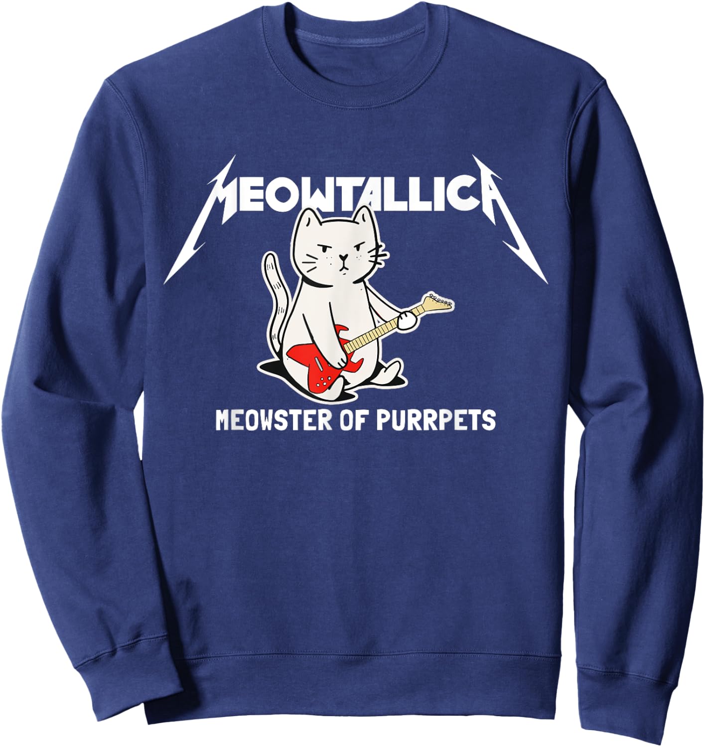 Meowtallica Meowster Of Purrpets - Funny Cat Women Girls Kids Sweatshirt - Sweatshirt | Navy