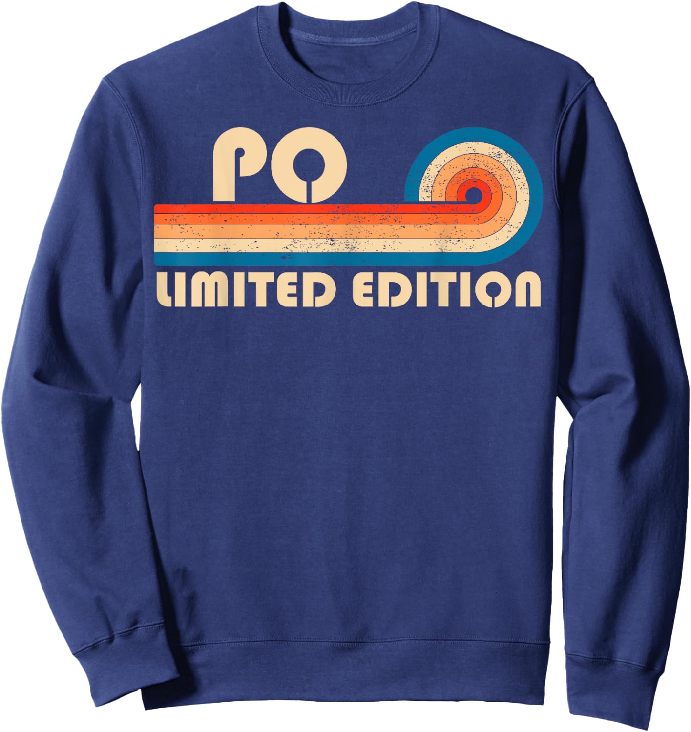 PO Surname Retro Vintage 80s 90s Birthday Reunion Sweatshirt - Sweatshirt | Navy