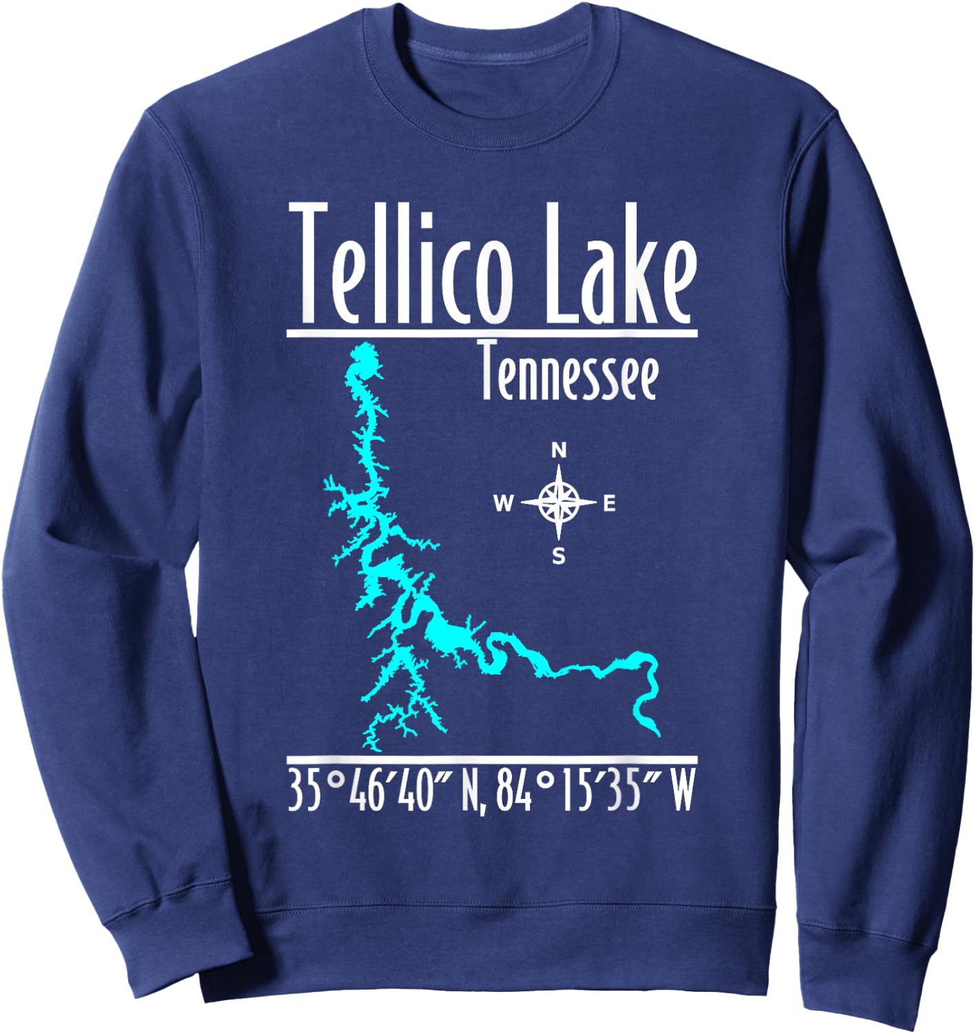 Modern Tellico Lake, Tennessee Sweatshirt - Sweatshirt | Navy