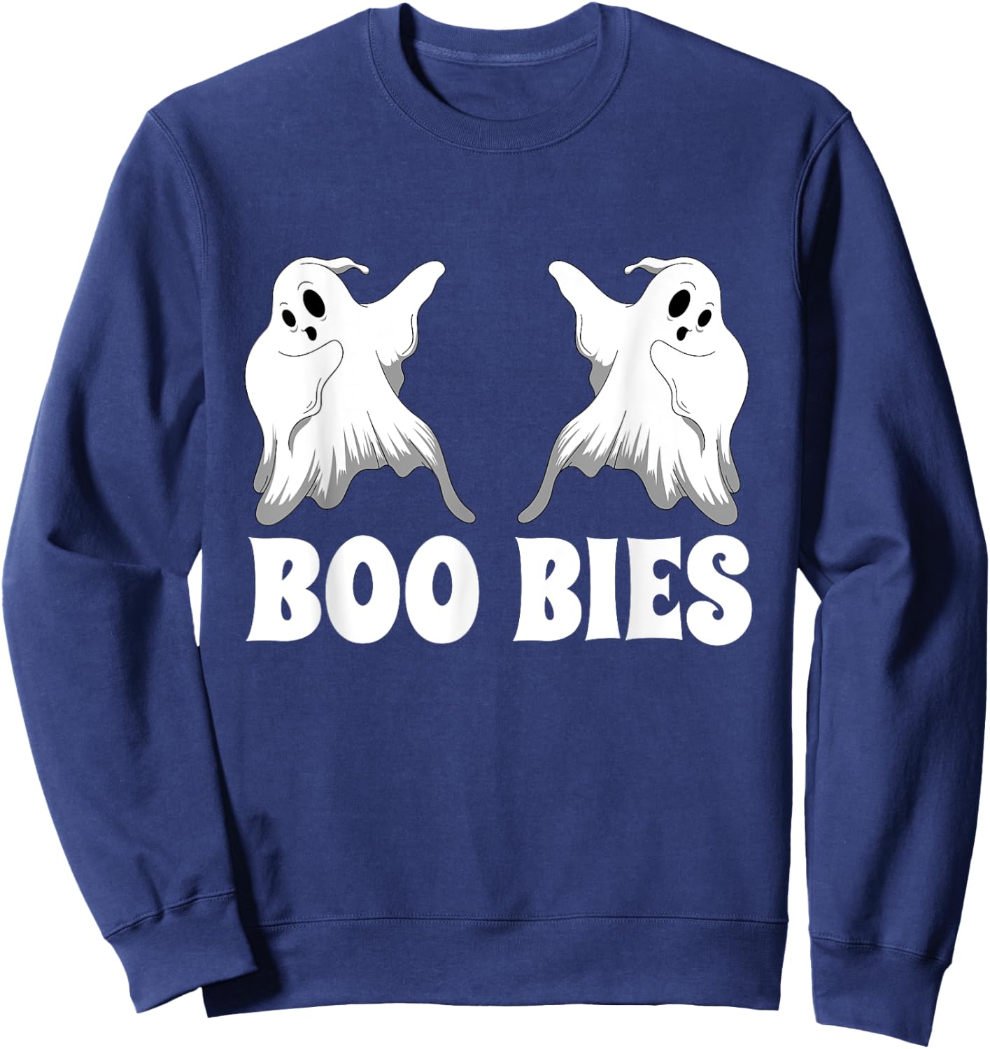 boo-bies Ghost Pumpkin Halloween Sweatshirt - Sweatshirt | Navy