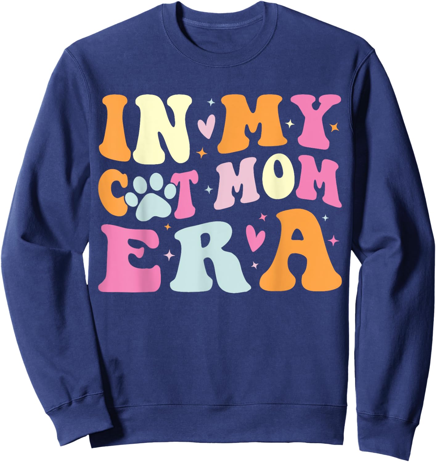 In My Cat Mom Era Cute Cat Mom Sweatshirt - Sweatshirt | Navy