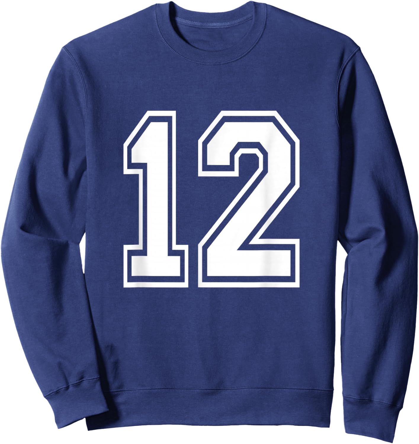 Number 12 Varsity Sports Team Jersey 12th Birthday 12 Years Sweatshirt - Sweatshirt | Navy