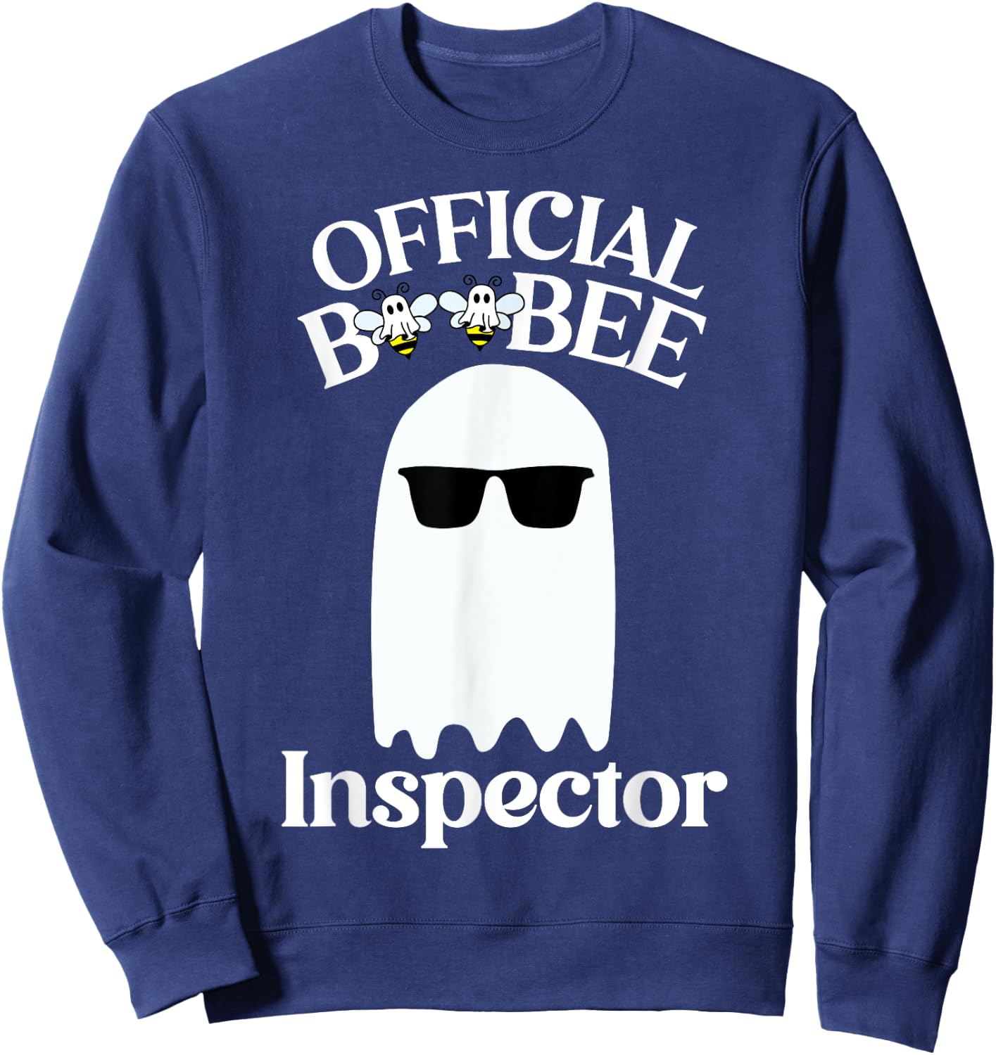 Boo-Bee Inspector Lazy DIY Halloween Costume Funny Ghost Sweatshirt - Sweatshirt | Navy