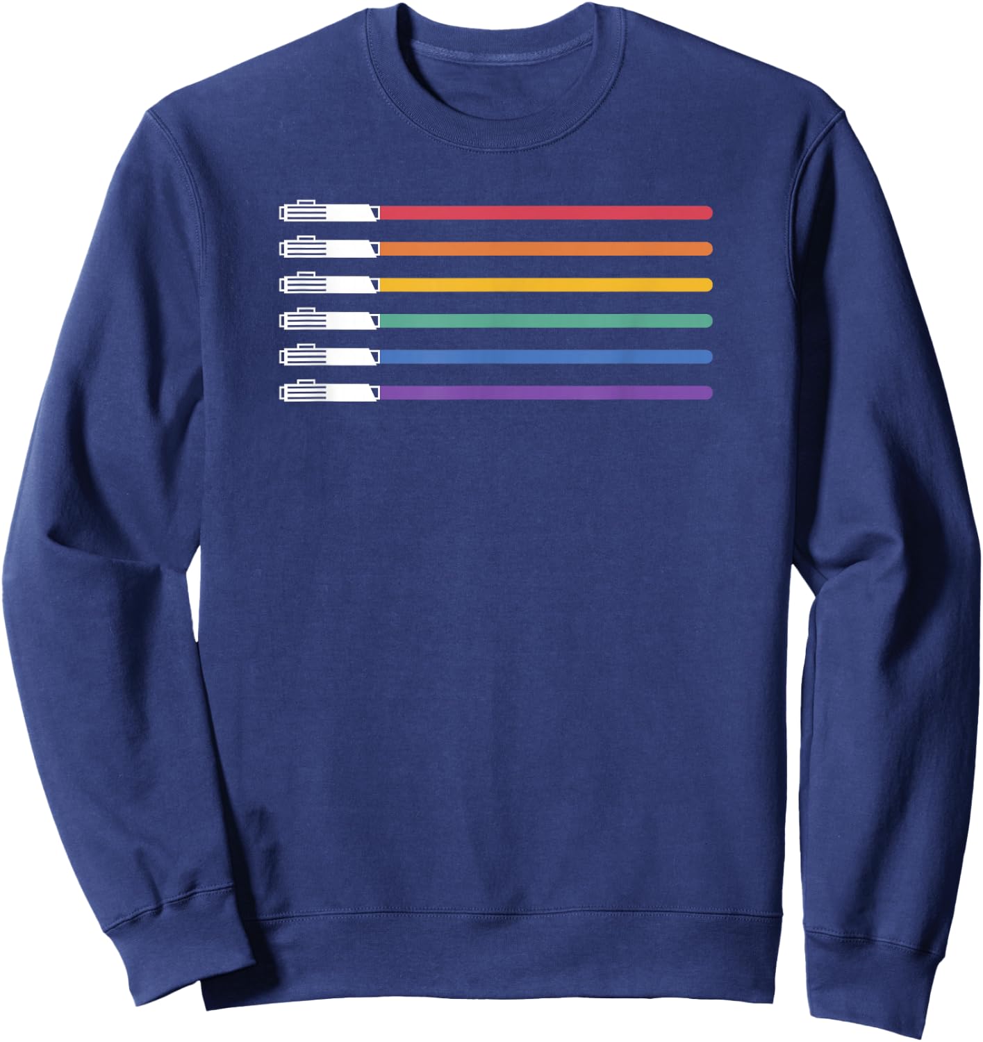 Star Wars Lightsabers Rainbow Flag Logo Sweatshirt - Sweatshirt | Navy