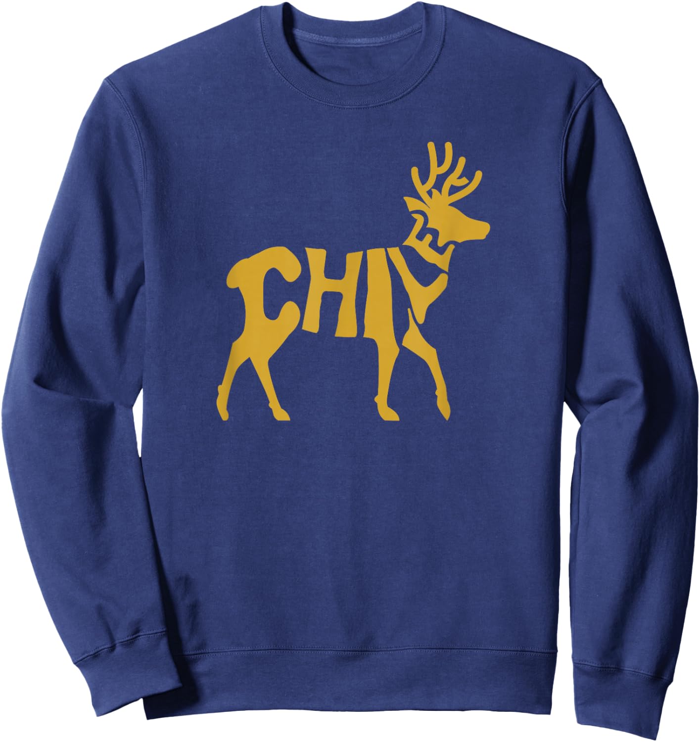 Chile Huemul Deer Word Art - Funny Animal Sweatshirt - Sweatshirt | Navy