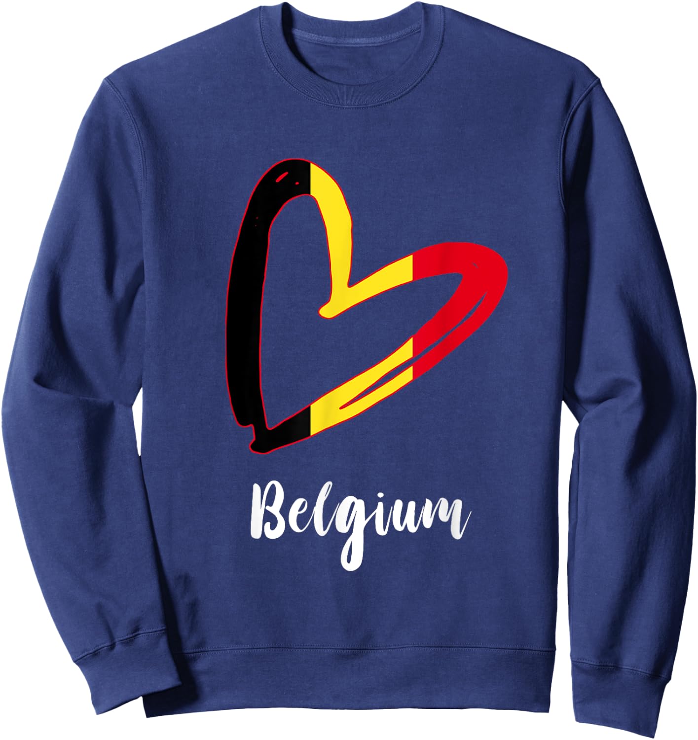 Belgian Roots Heart Belgie Belgian Flag Belgique Belgium Sweatshirt - Sweatshirt | Navy