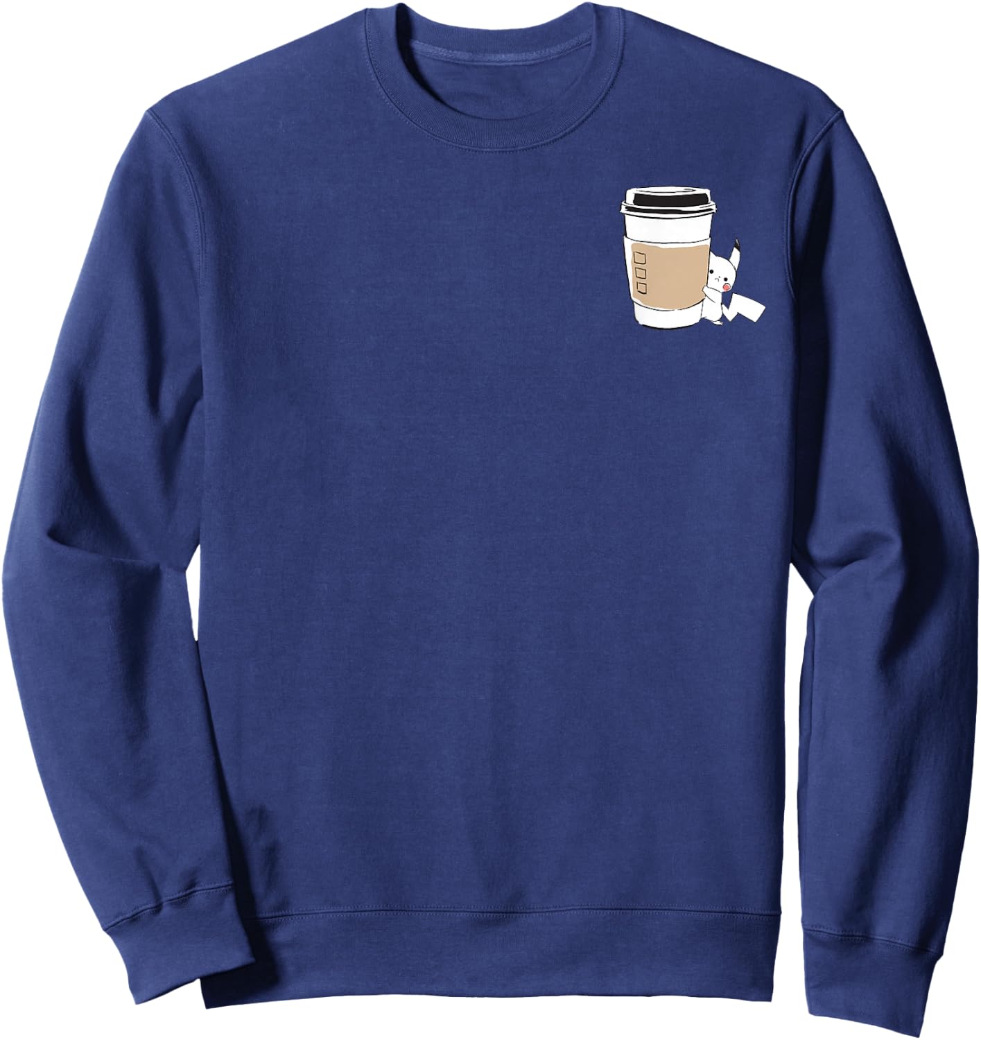 Pokémon Pikachu Sketch Mini Coffee Cup Cute Pocket Icon Sweatshirt - Sweatshirt | Navy