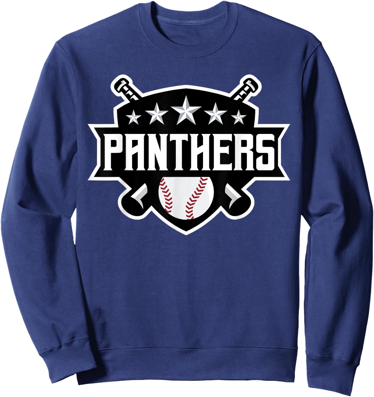 Panthers Baseball Sports Game Day Spirit Print Stars Mom Dad Sweatshirt - Sweatshirt | Navy