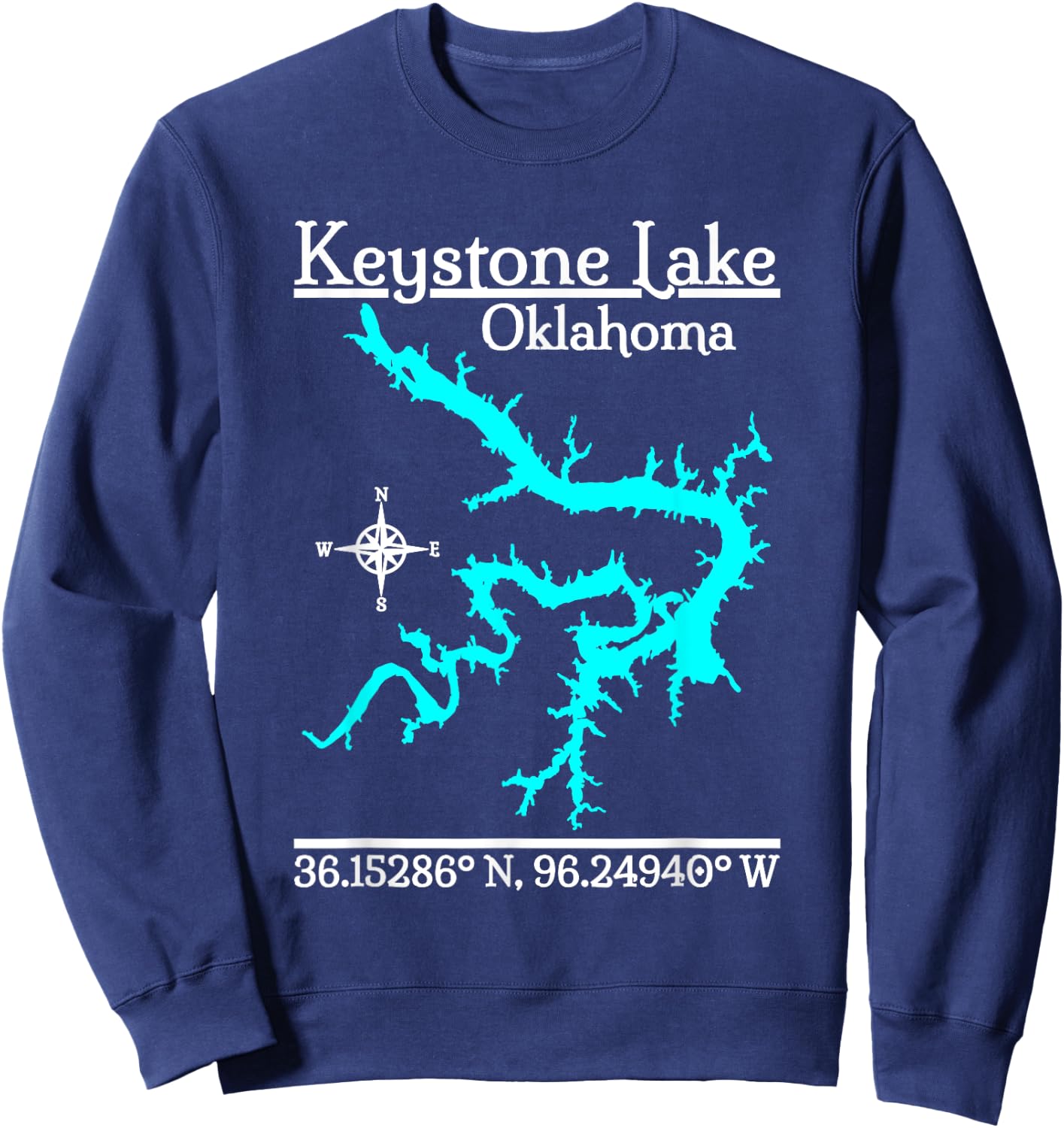 Keystone Lake, Oklahoma Sweatshirt - Sweatshirt | Navy