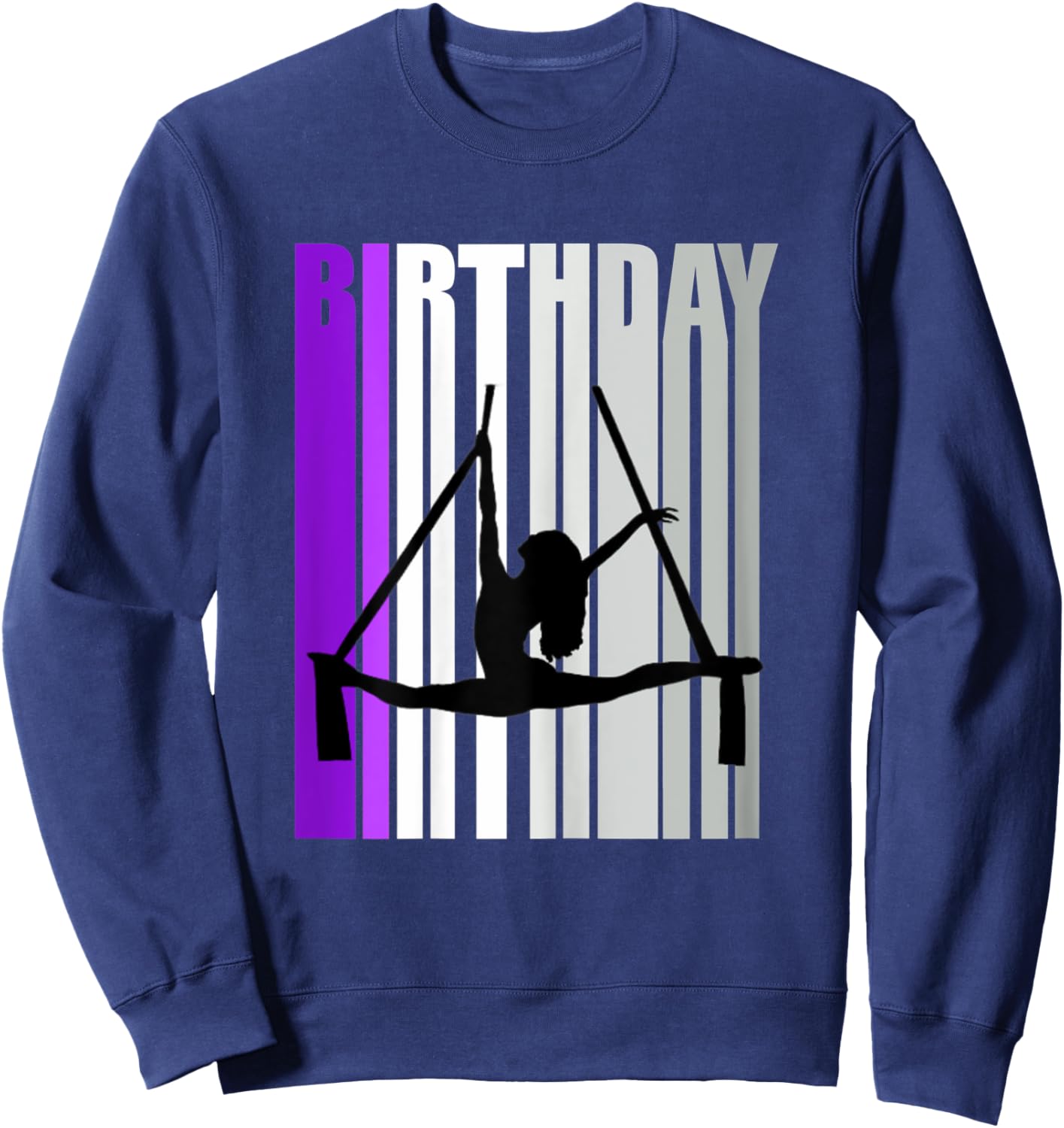 Pretty Purple Kids Air Dancer Birthday Aerialist Train Girl Sweatshirt - Sweatshirt | Navy