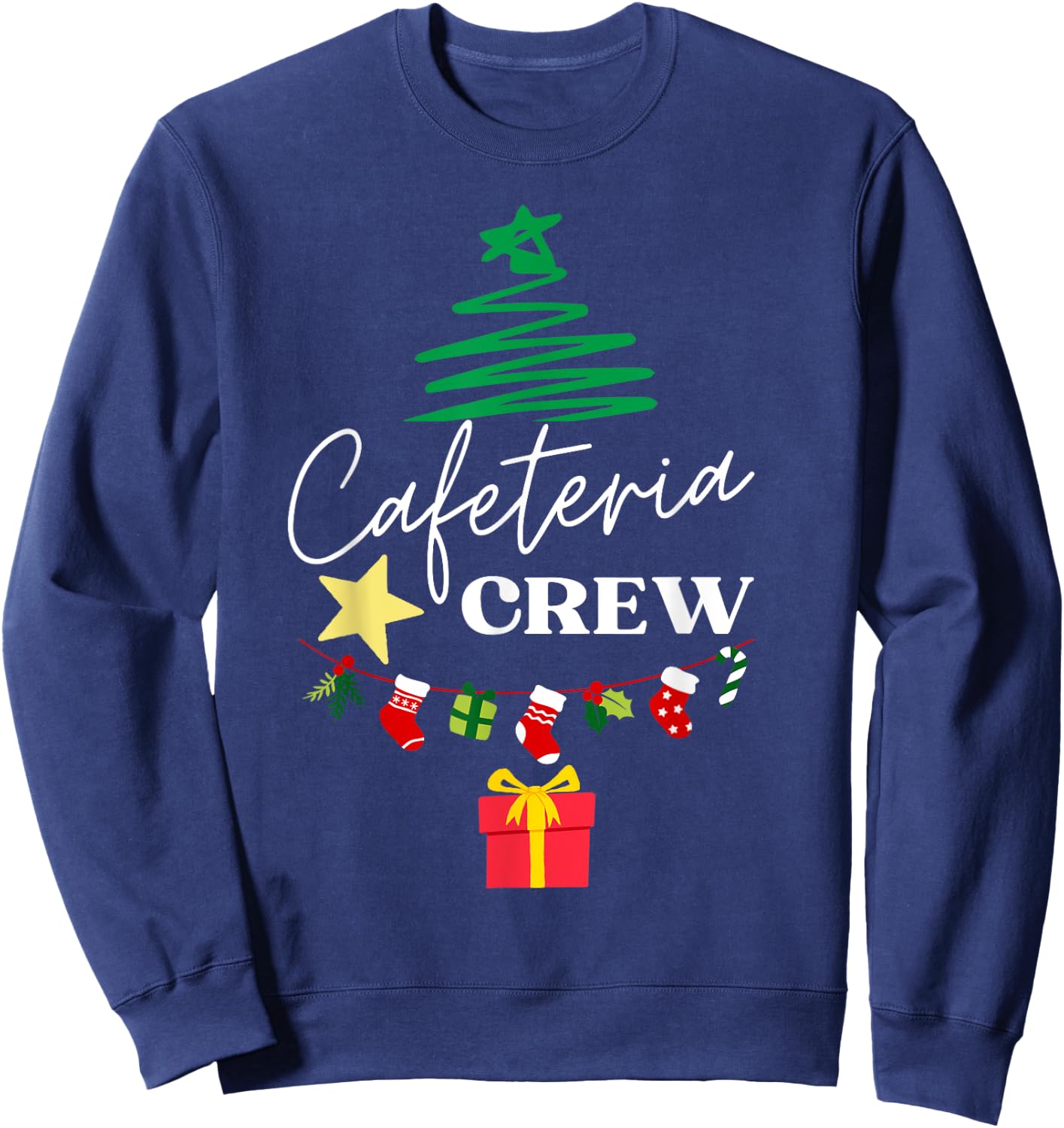 Cafeteria Lunch Lady Crew Christmas Matching Women's Christmas - Black, Small Sweatshirt - Sweatshirt | Navy