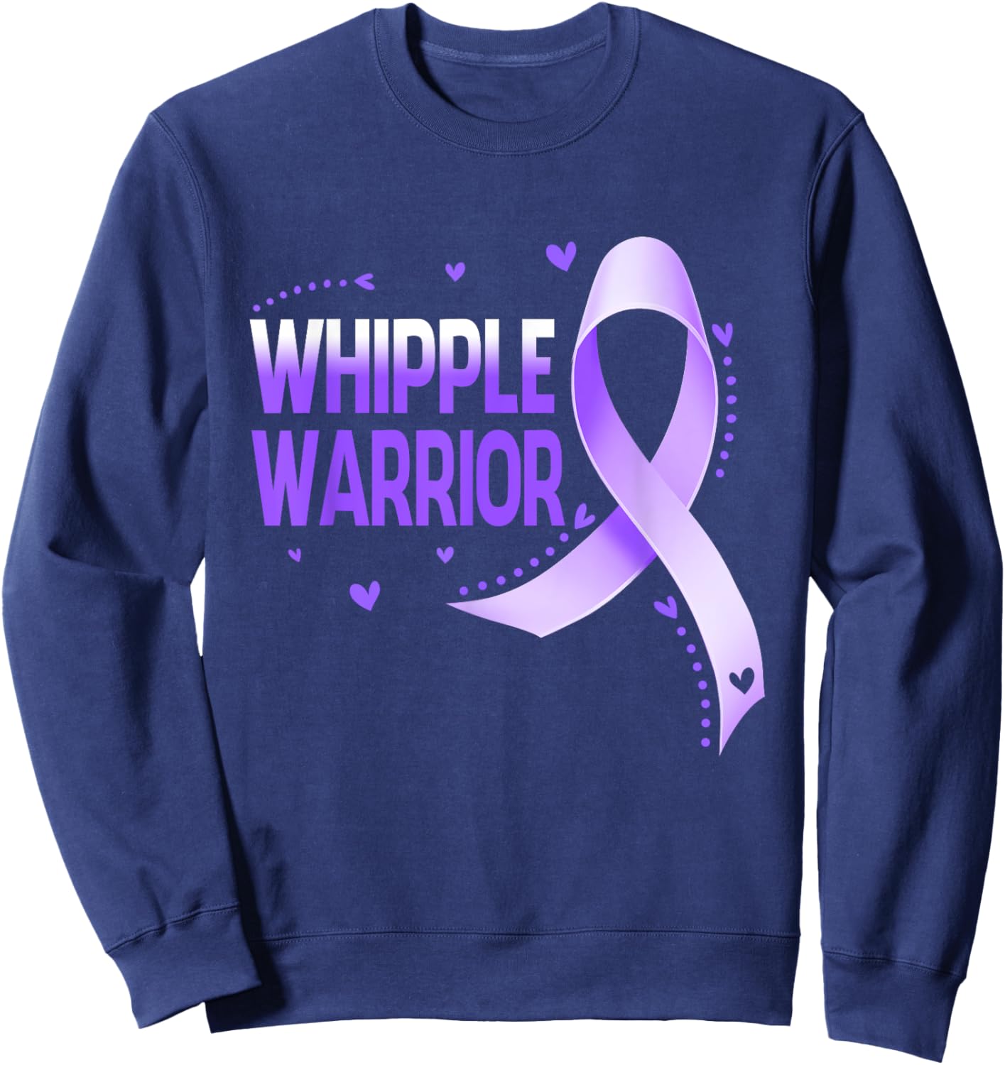 Whipple Warrior Pancreatic Cancer Awareness Ribbon Sweatshirt - Sweatshirt | Navy