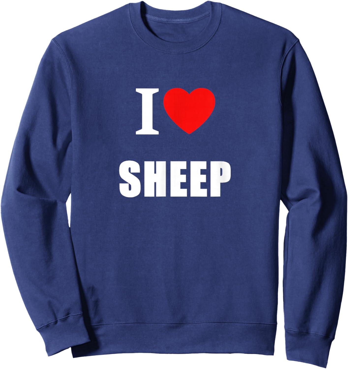 I Love Sheep Vintage Classic Heart Men Women Kids Sweatshirt - Sweatshirt | Navy