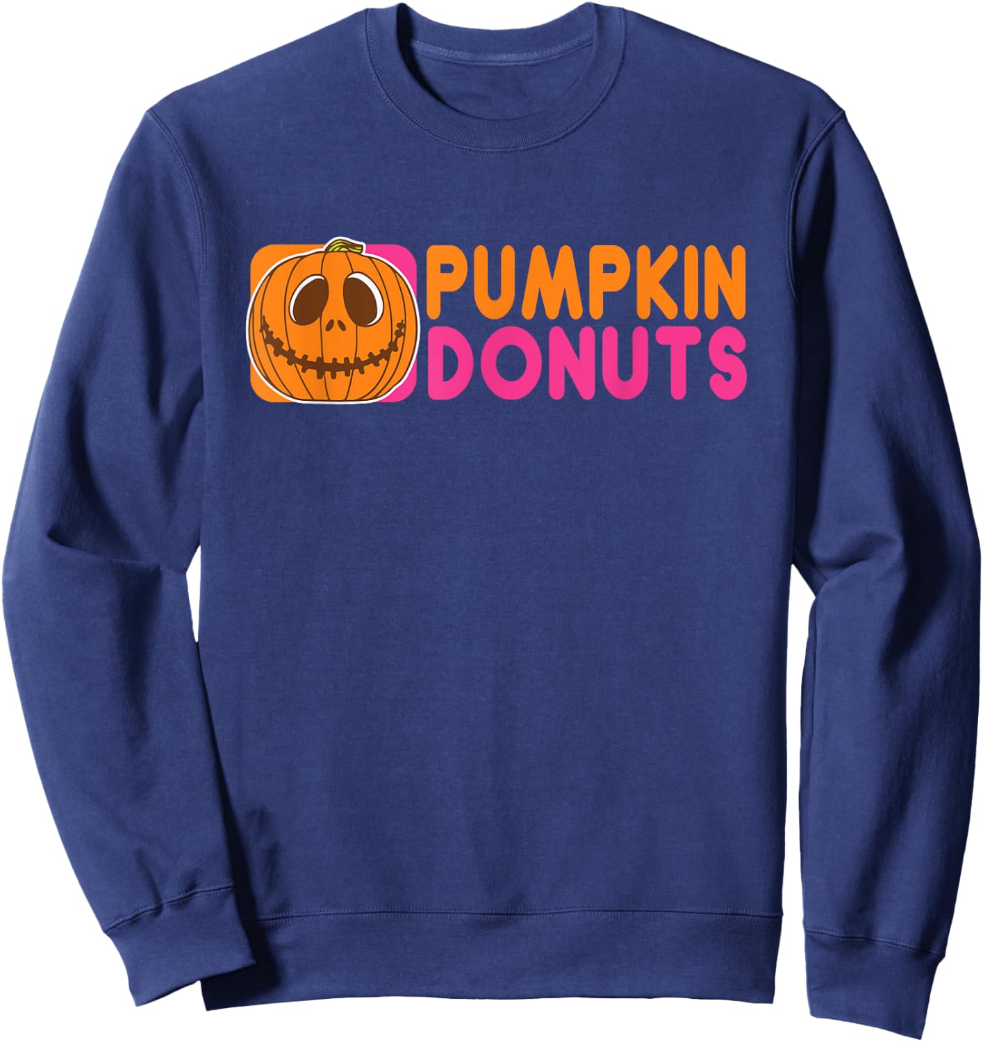 Pumpkin Donuts Halloween Cute Sweatshirt - Sweatshirt | Navy