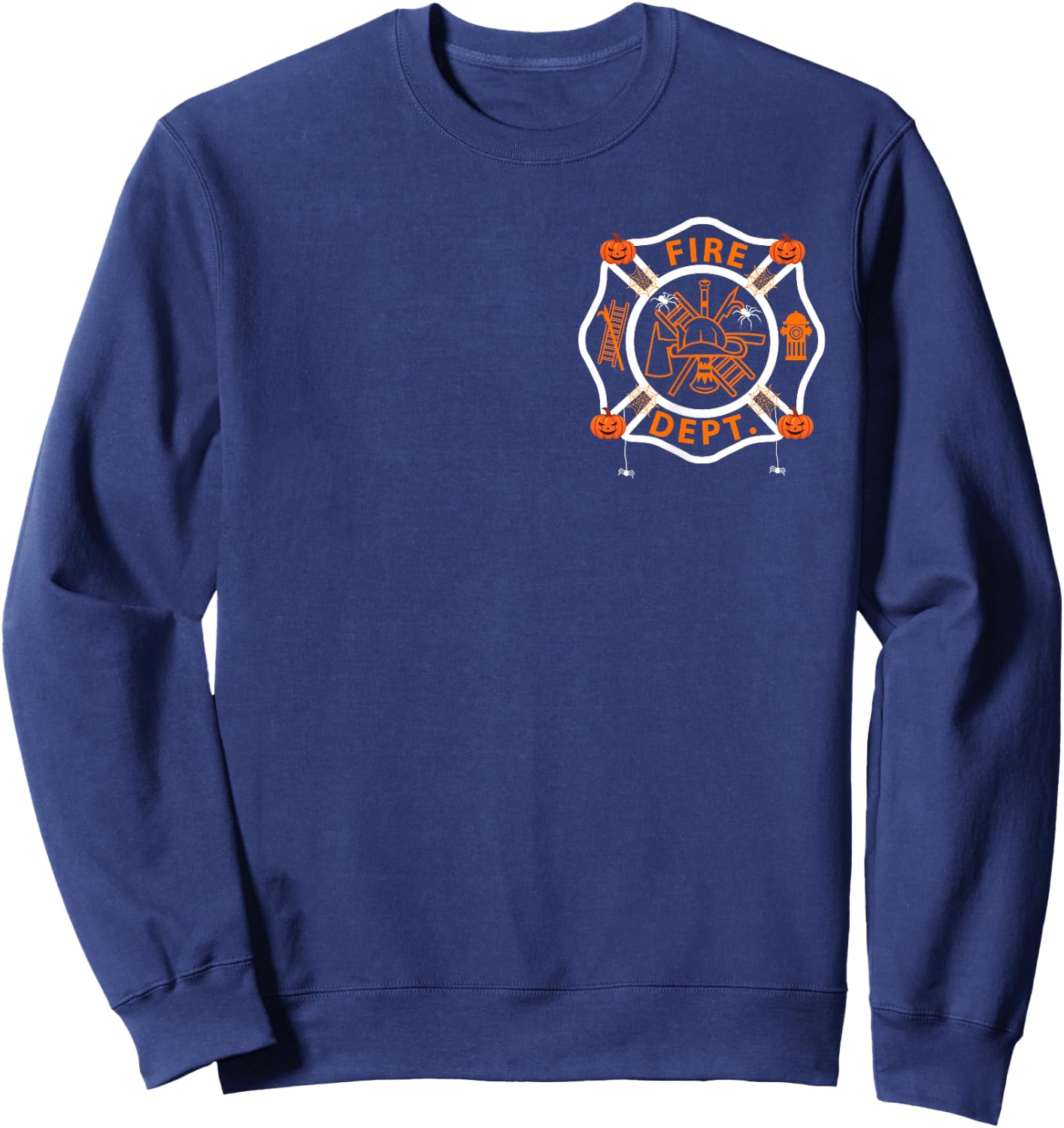 Halloween Firefighter Fireman Fire Dept department Logo Men Sweatshirt - Sweatshirt | Navy