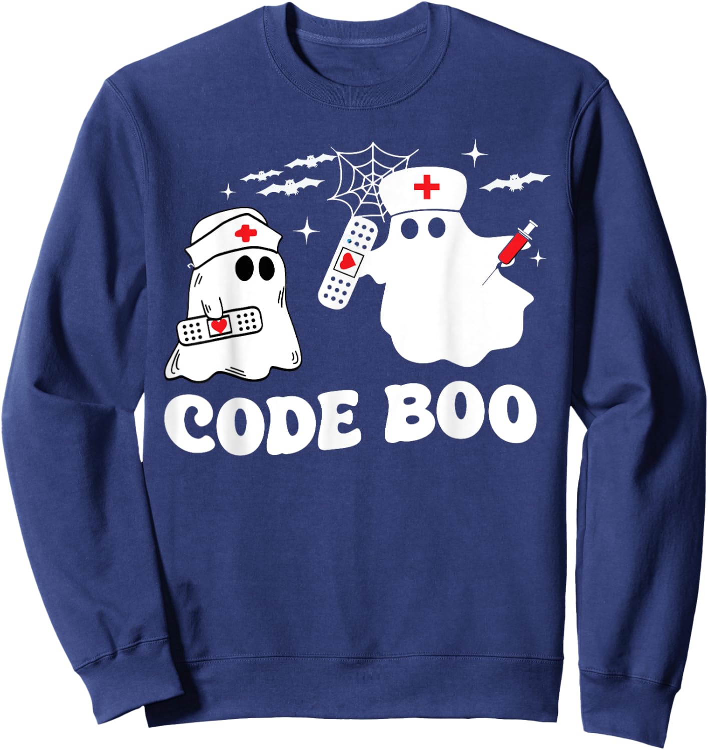 Code Boo Spooky Respiratory Therapist Halloween Sweatshirt - Sweatshirt | Navy