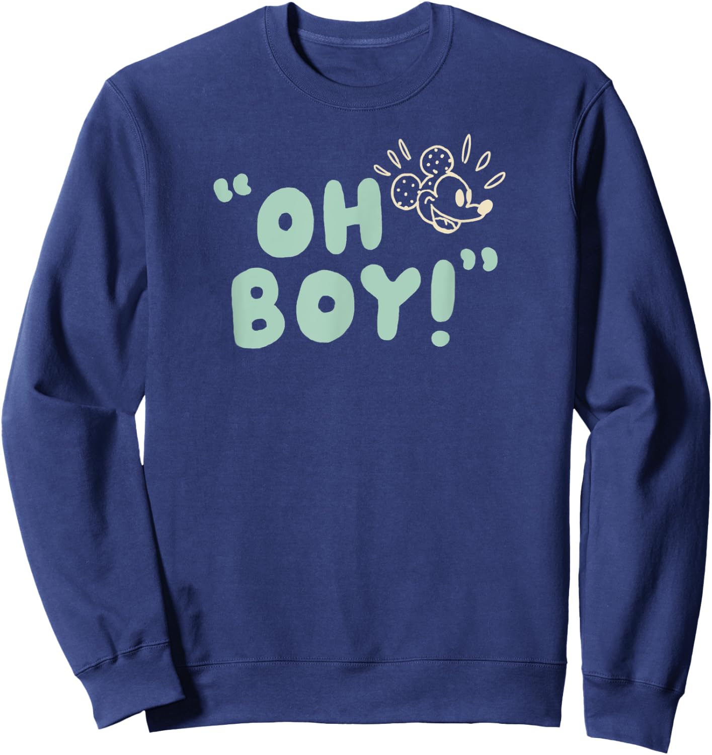 Amazon Essentials Men's Mickey Oh Boy , Black, Small Sweatshirt - Sweatshirt | Navy