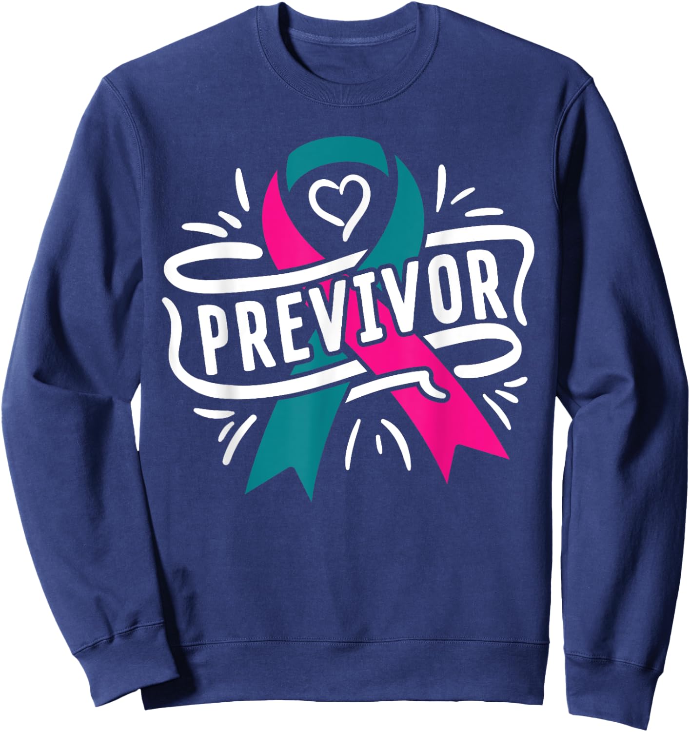 Previvor BRCA Breast Cancer Awareness Support Sweatshirt - Sweatshirt | Navy