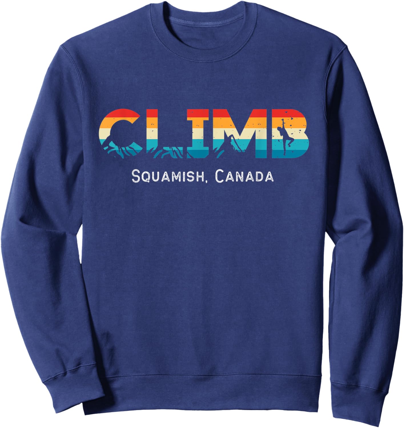 Vintage Climb Squamish, Canada Rock Climbing Bouldering Sweatshirt - Sweatshirt | Navy