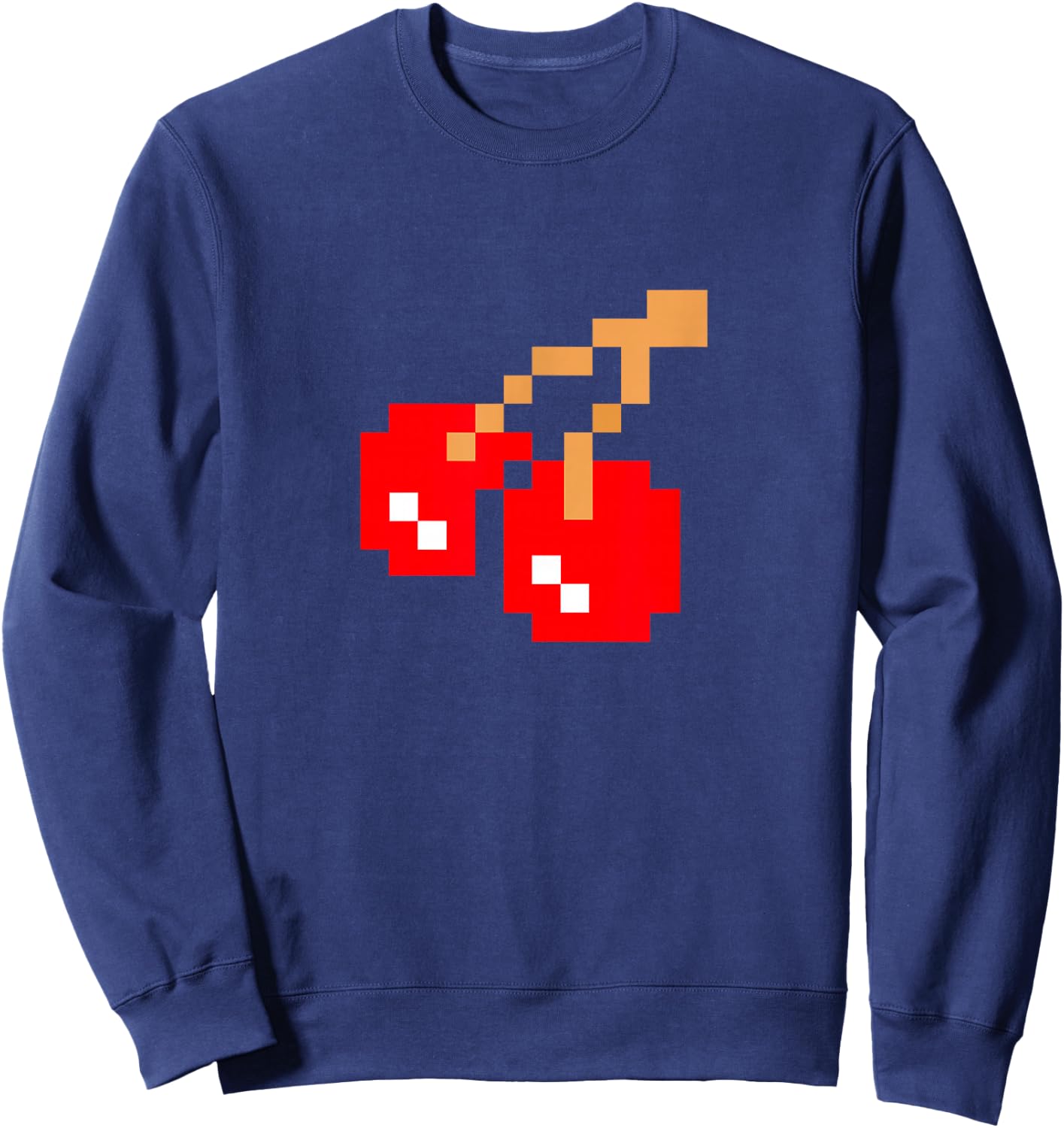 Cherries Cherry Pixel 8-bit Arcade Game Matching Costume Man Sweatshirt - Sweatshirt | Navy