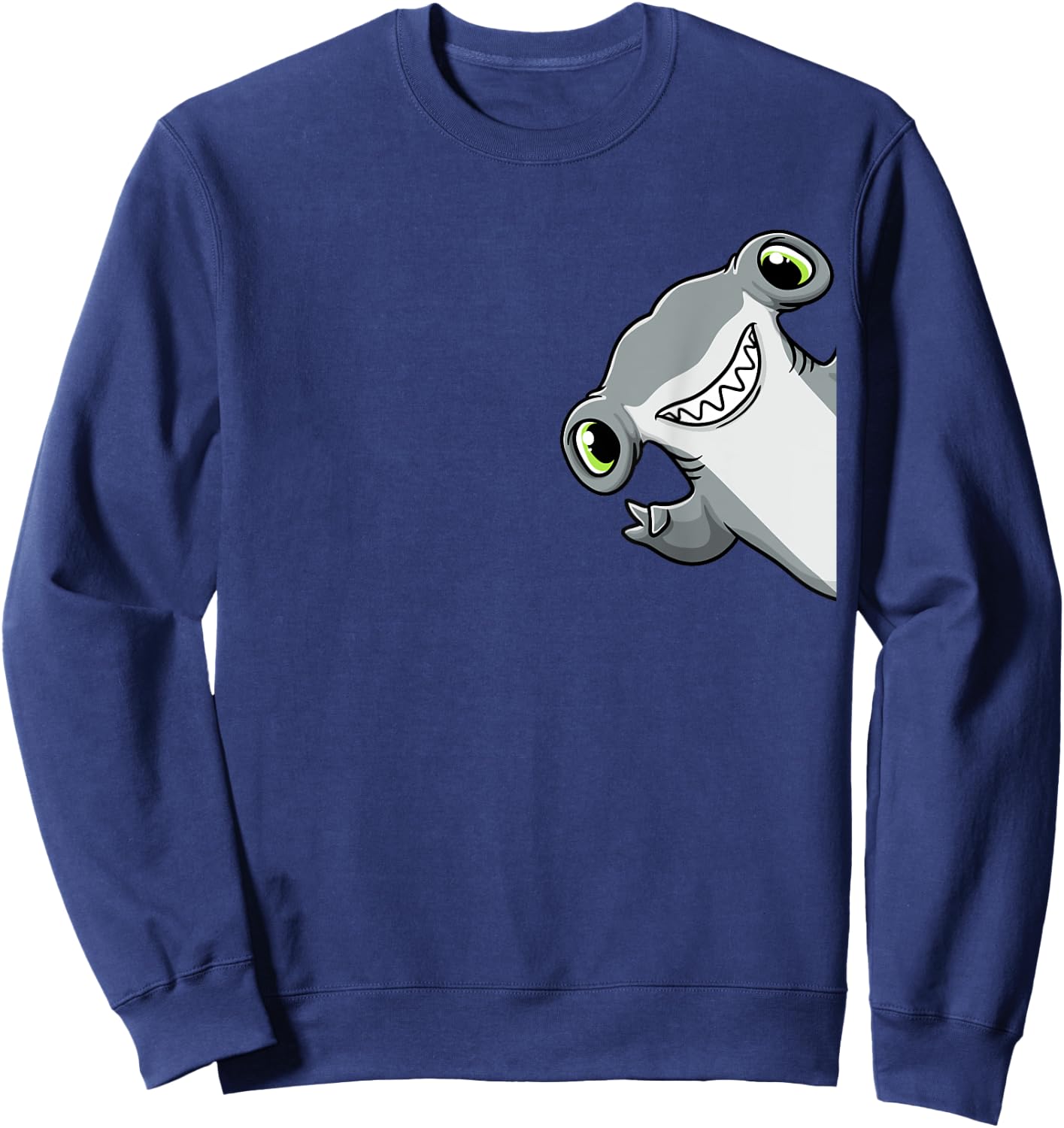 Hammerhead Shark From Side Sweatshirt - Sweatshirt | Navy
