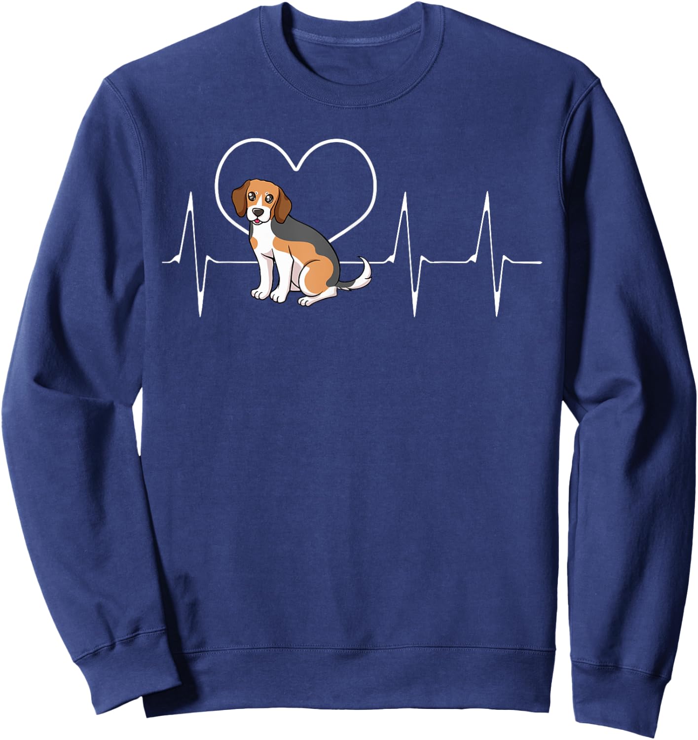 Beagle Heartbeat Breeder Small Scent Dog Hunting Hare Sweatshirt - Sweatshirt | Navy