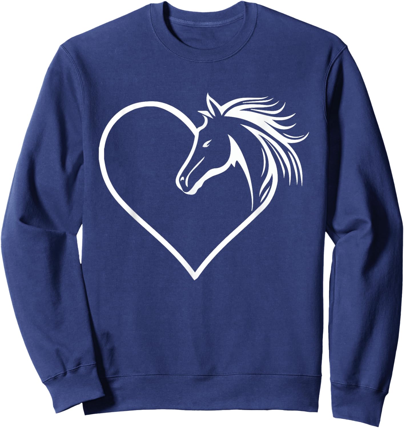 Horse Heart Shaped - Animal Horseman Horses Equestrian Sweatshirt - Sweatshirt | Navy