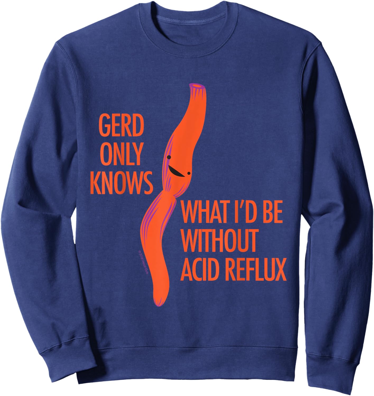 GERD Reflux Funny Gift - Cute Esophagus Surgery Humor Sweatshirt - Sweatshirt | Navy