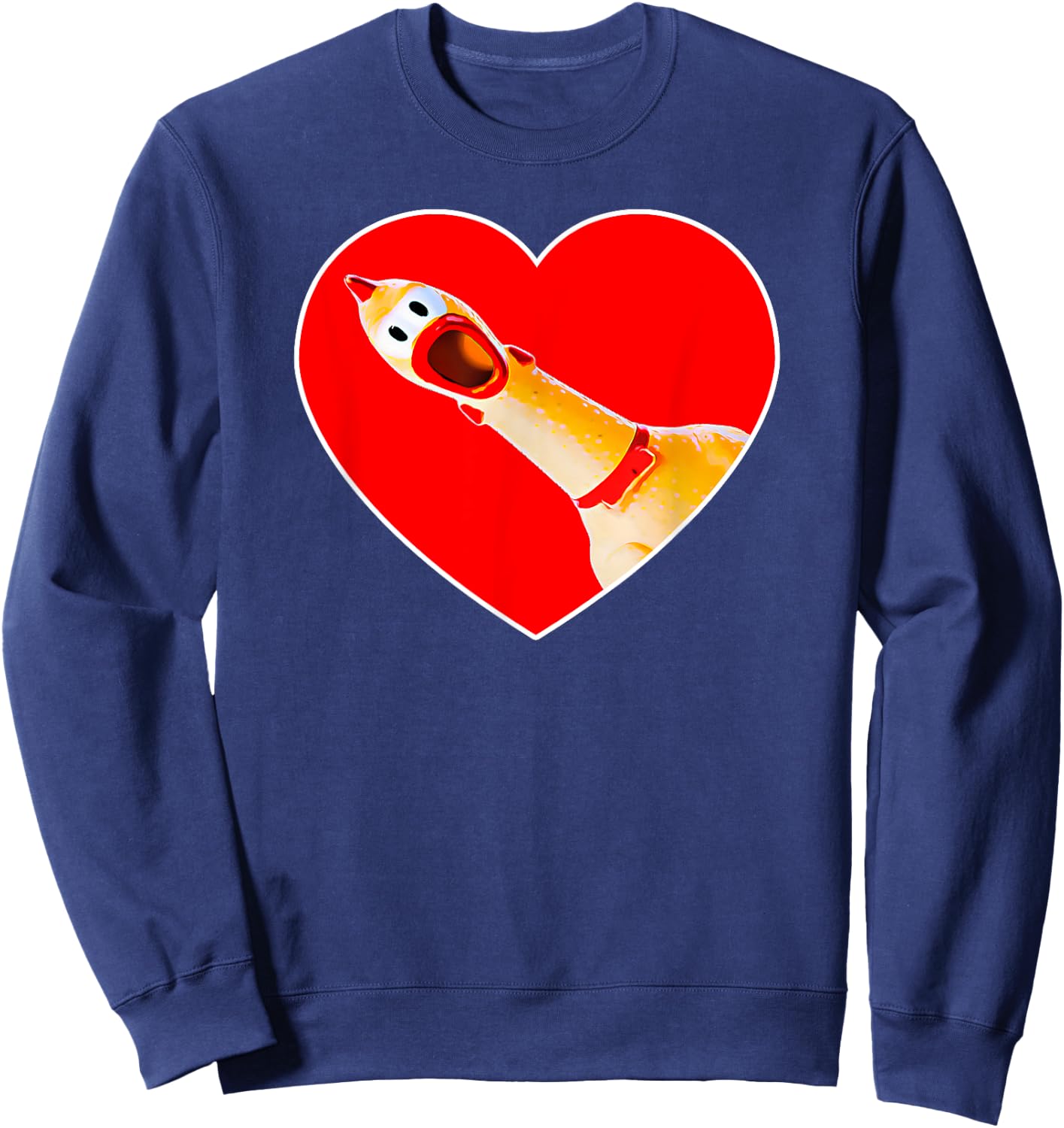 Funny Rubber Chicken Lover Practical Joke Gag Gift Sweatshirt - Sweatshirt | Navy