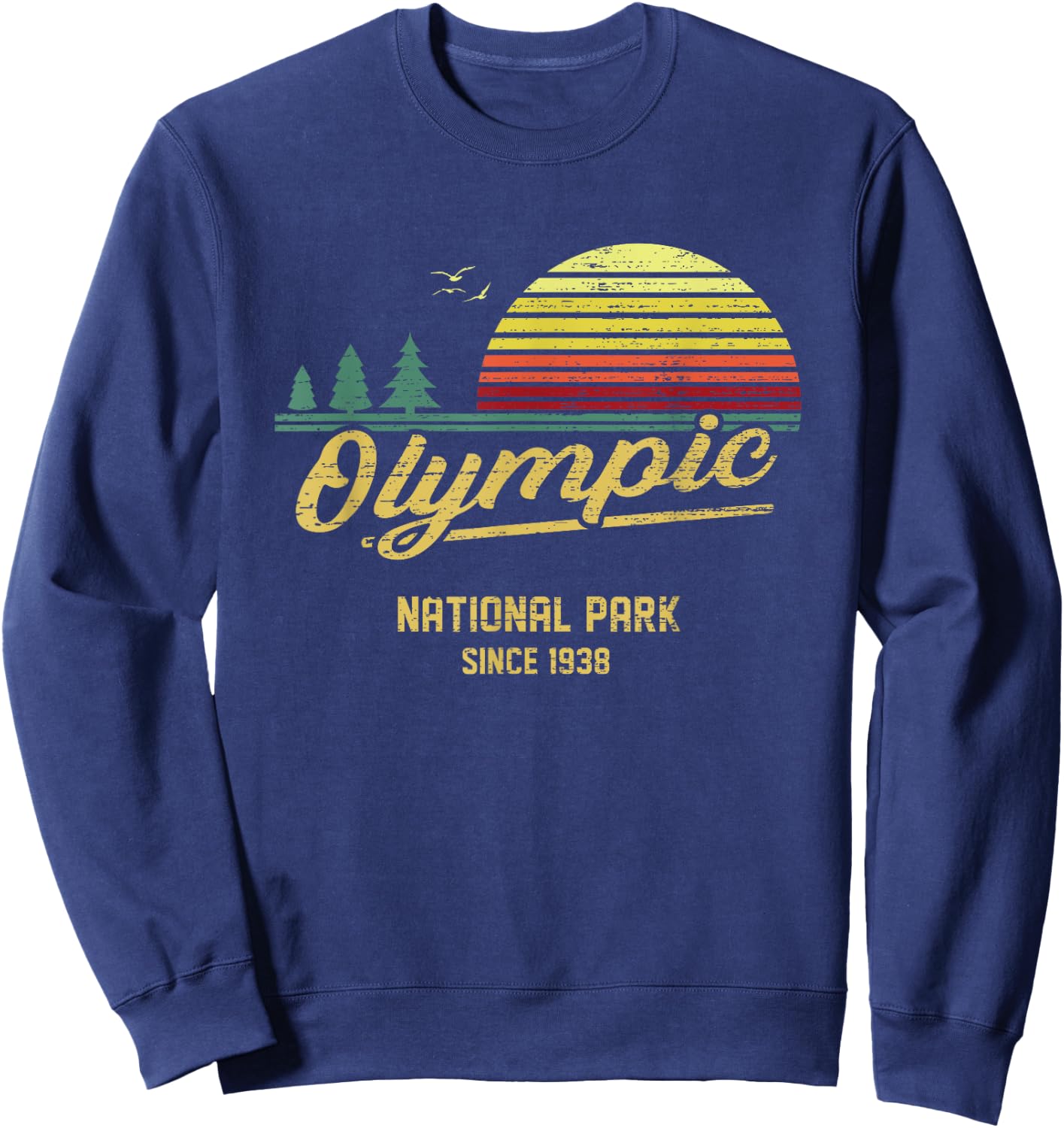 Olympic 1938 EST National Park Vintage Retro Outdoor Camping Sweatshirt - Sweatshirt | Navy