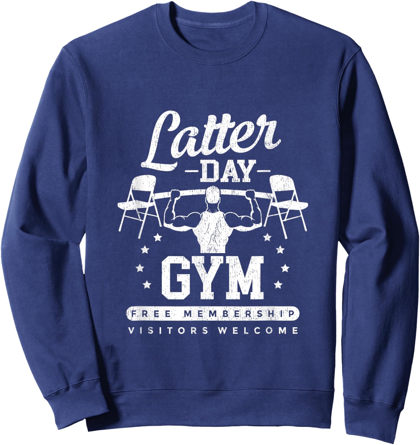 Latter-Day Gym Missionary LDS Church Funny Mormon Sweatshirt - Sweatshirt | Navy