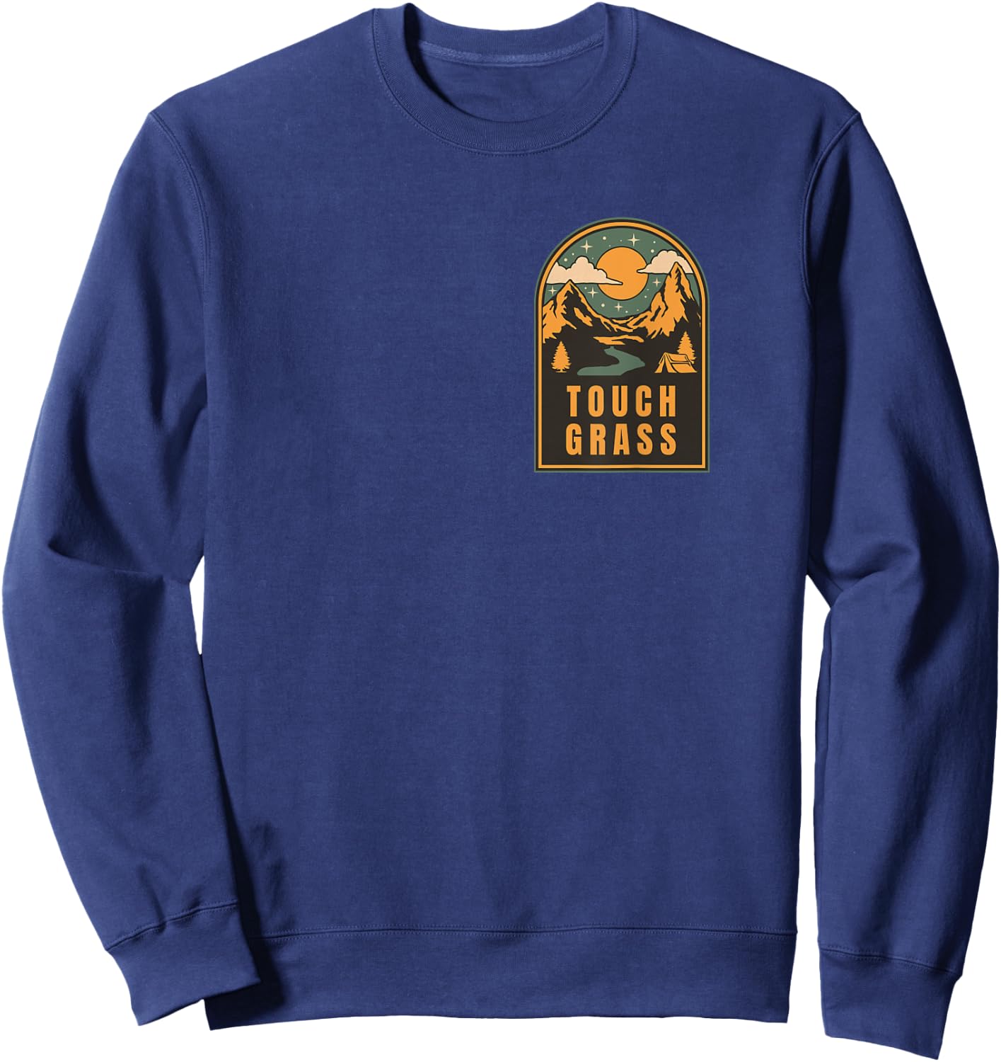 Touch Grass - Gen-Z Humorous Nature Design Sweatshirt - Sweatshirt | Navy