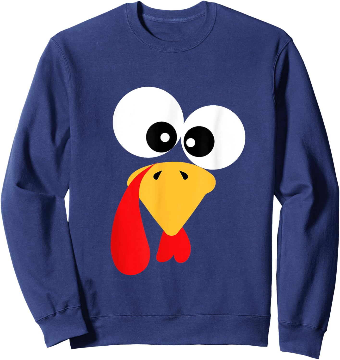 Thanksgiving Turkey Face Family Costume Kids Funny Turkey Sweatshirt - Sweatshirt | Navy