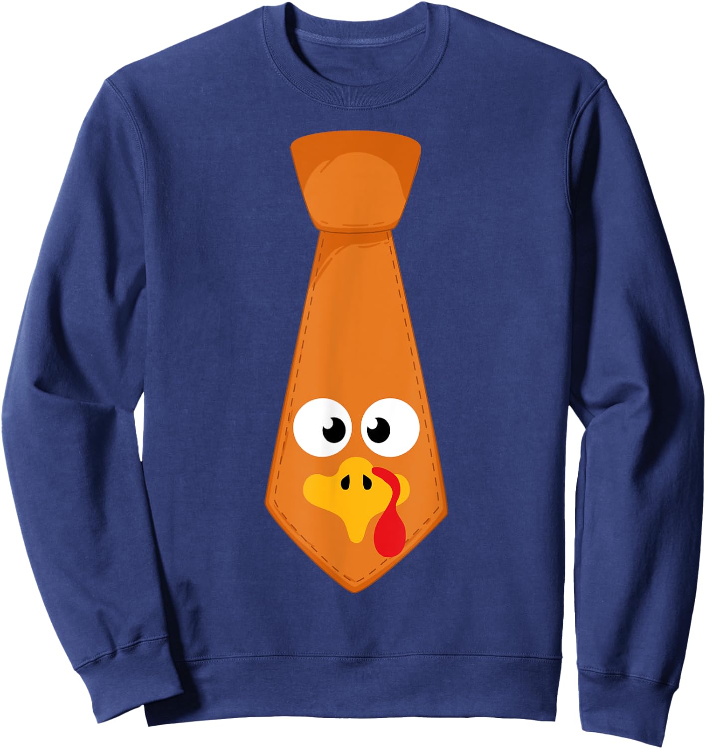 Thanksgiving costume tie with funny turkey face Sweatshirt - Sweatshirt | Navy